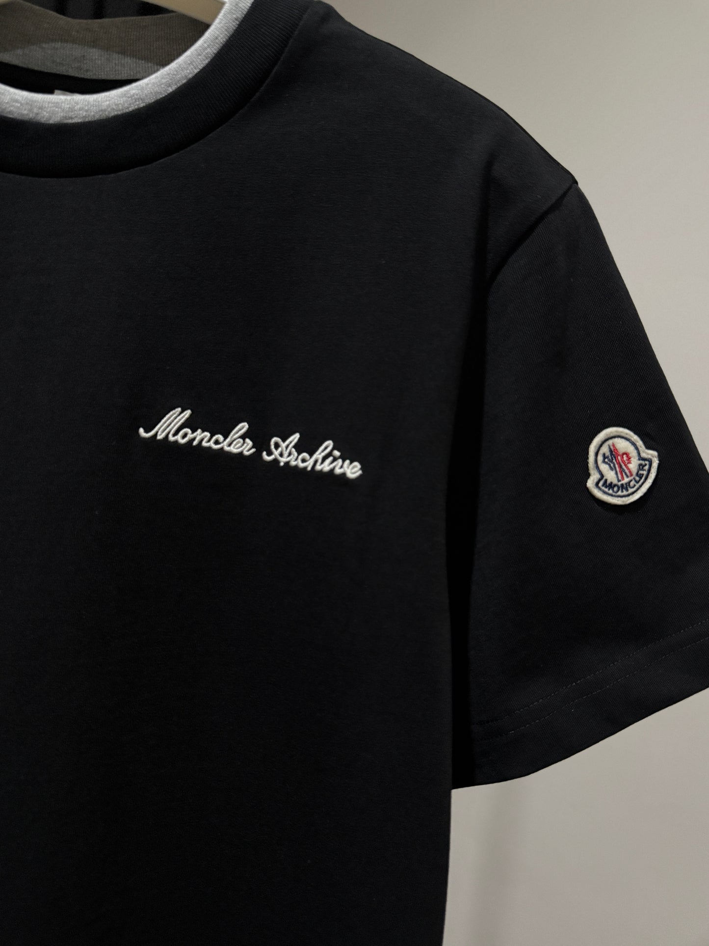 Moncler Archive Embroidered Logo T-Shirt (Black)