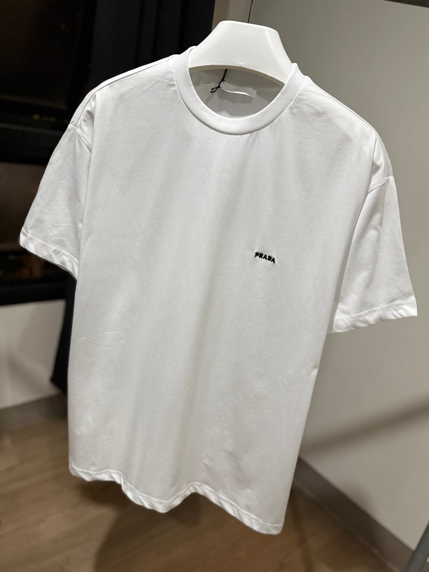 Prada Embroidered Logo T-Shirt (White)