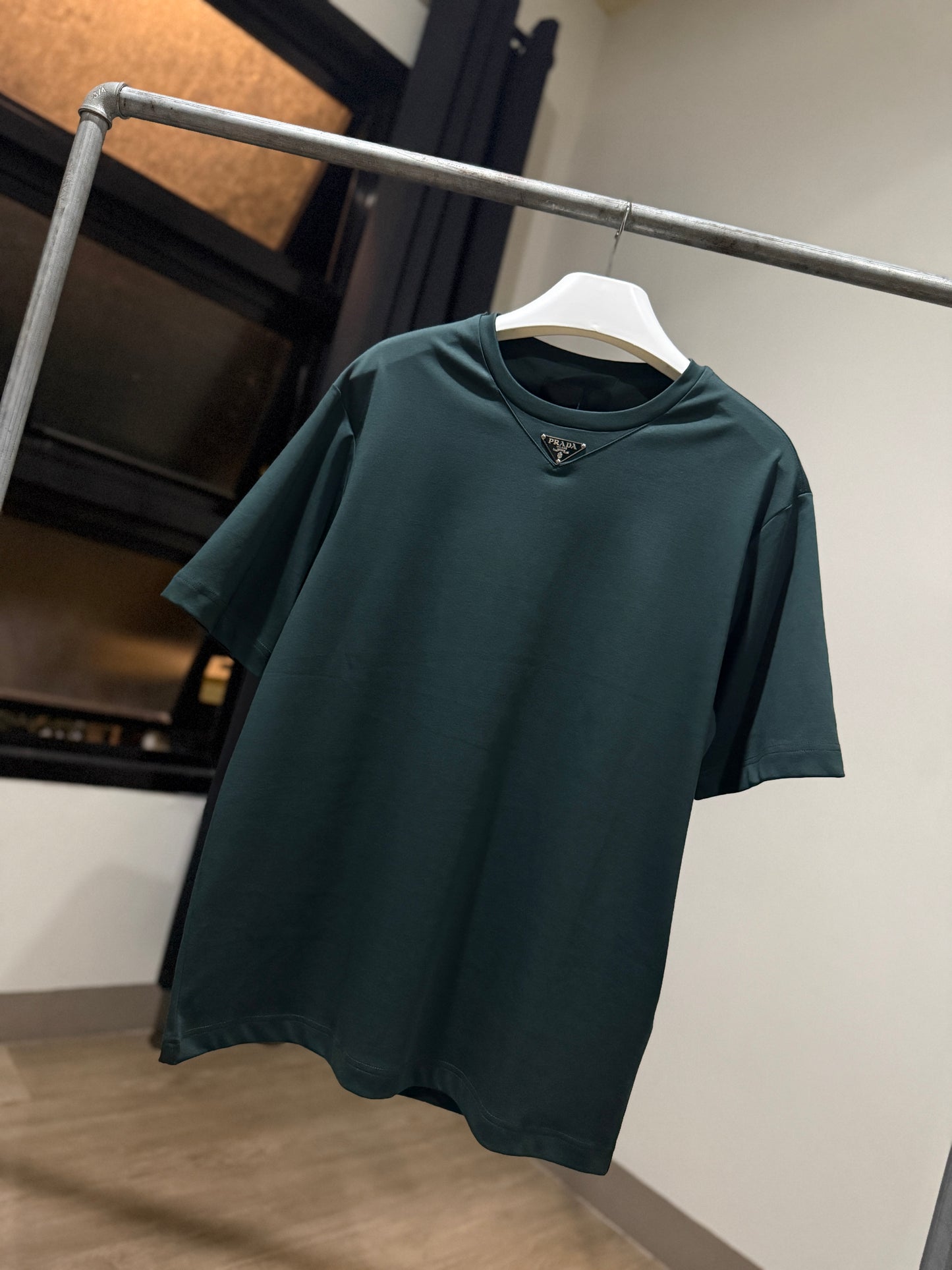 Prada Mid Logo Cotton T-Shirt (Green)