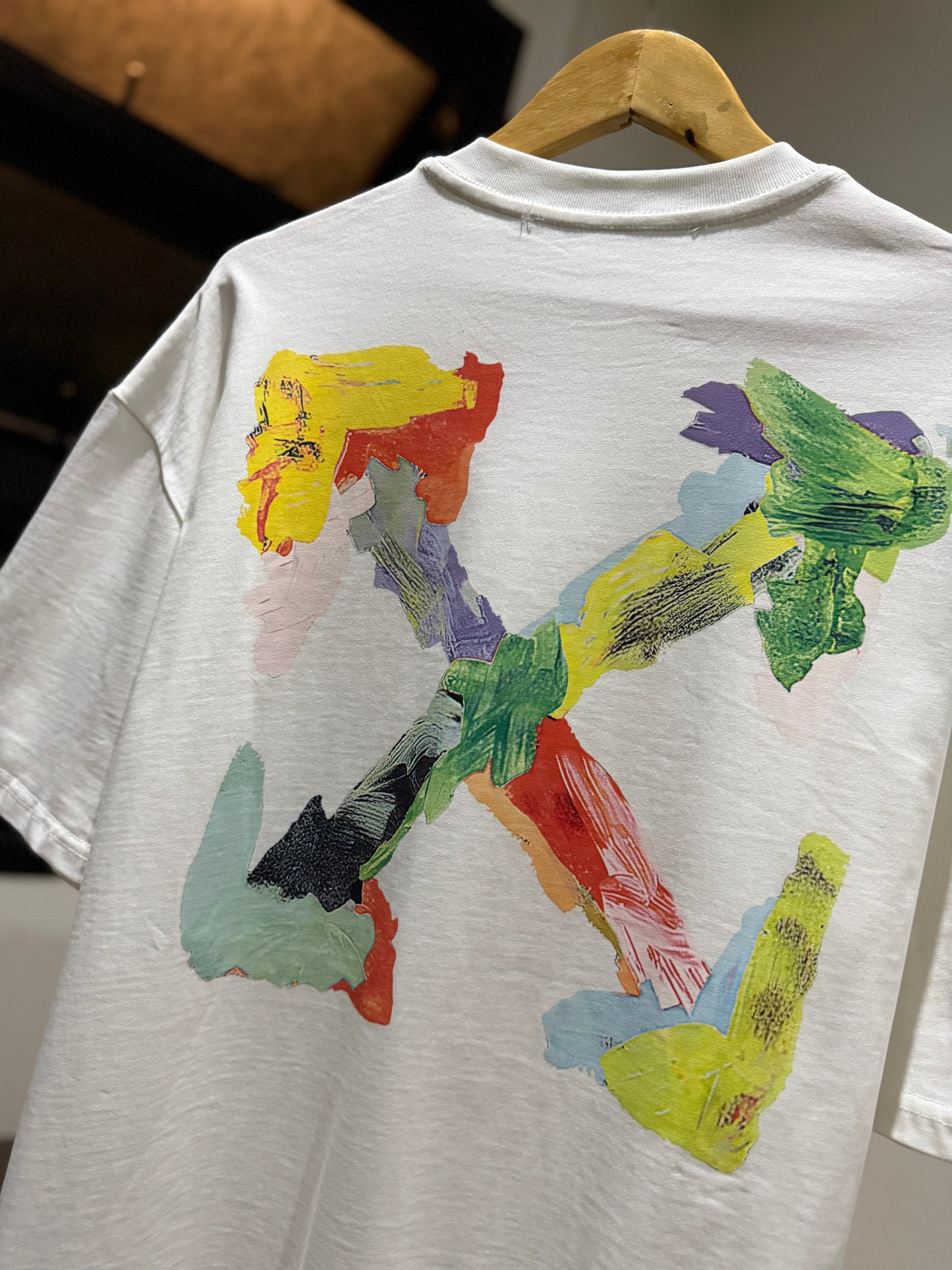 Off-White Brush Stroke Arrow Tee (Oversized/White)