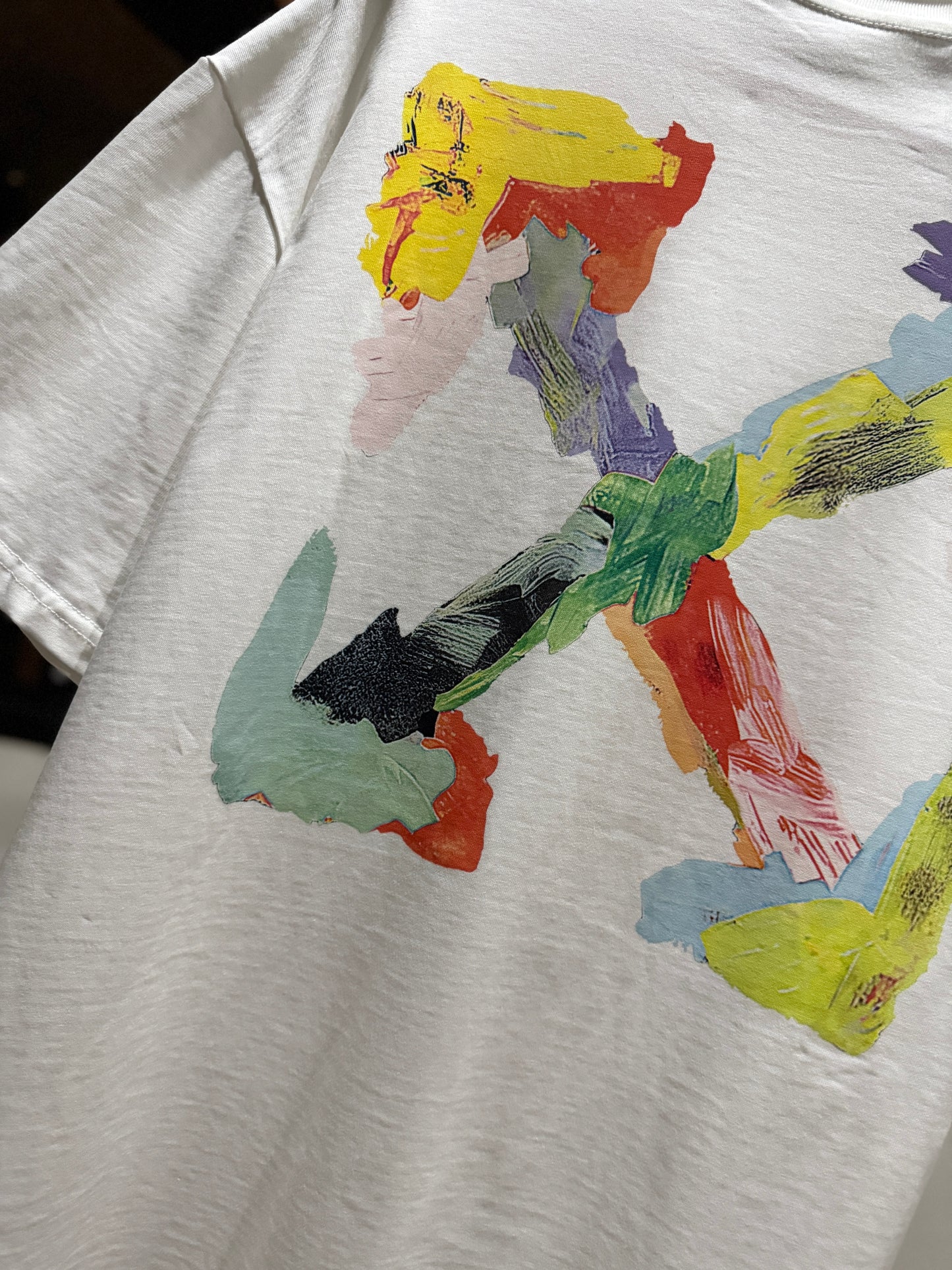 Off-White Brush Stroke Arrow Tee (Oversized/White)