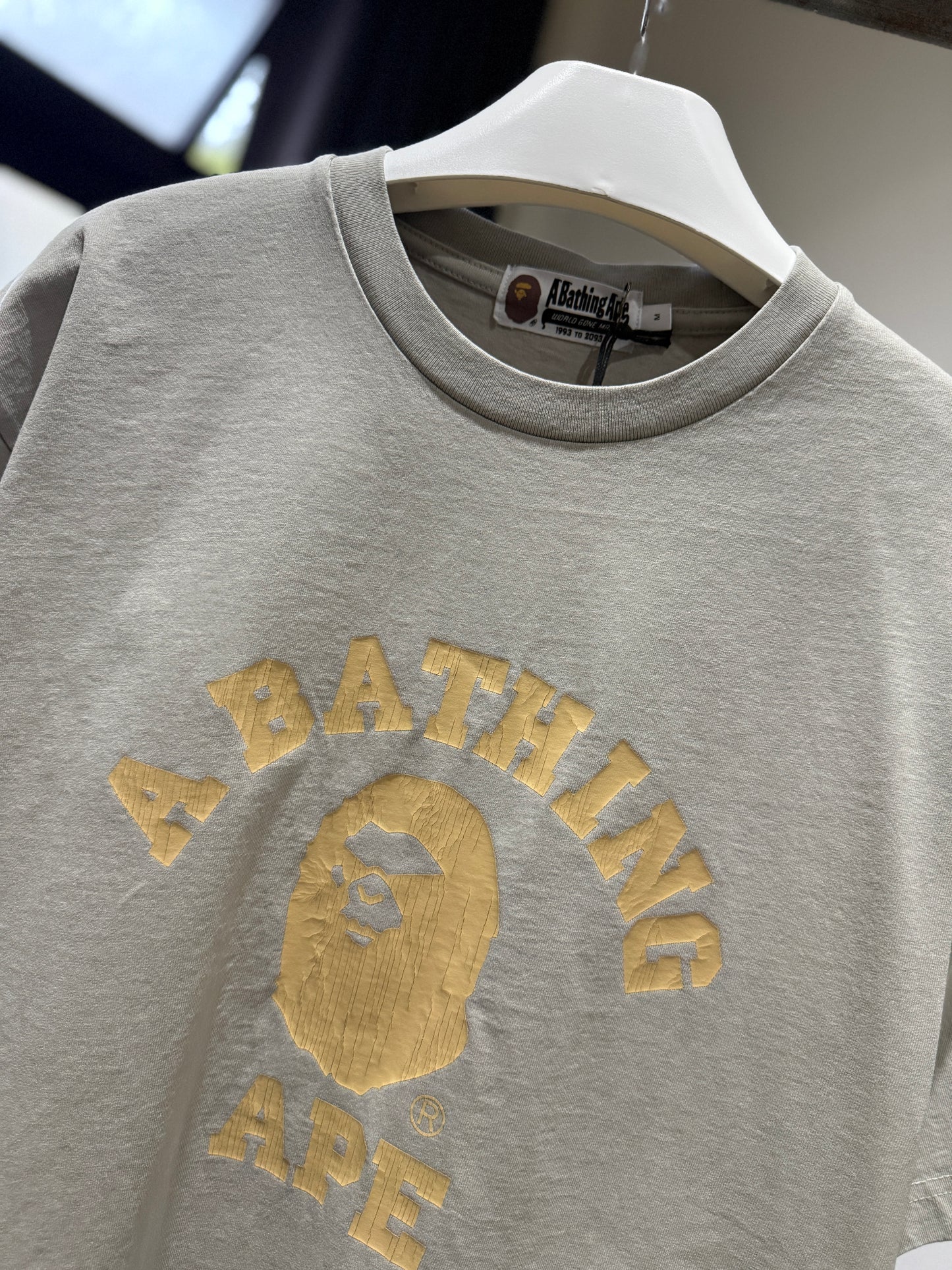 BAPE Overdye College Relaxed Fit Tee (Ivory)