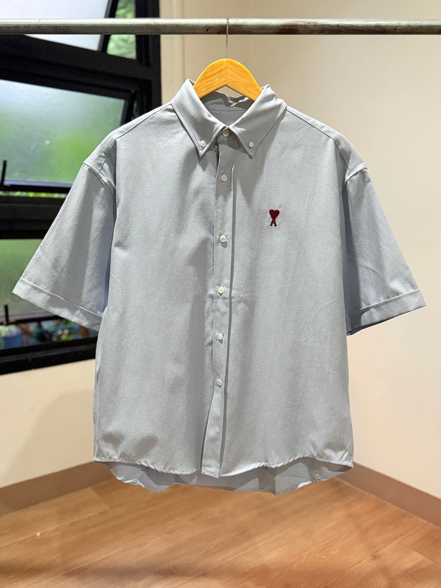 AMI Paris Short Sleeve Shirt (Boxy/Blue Note)