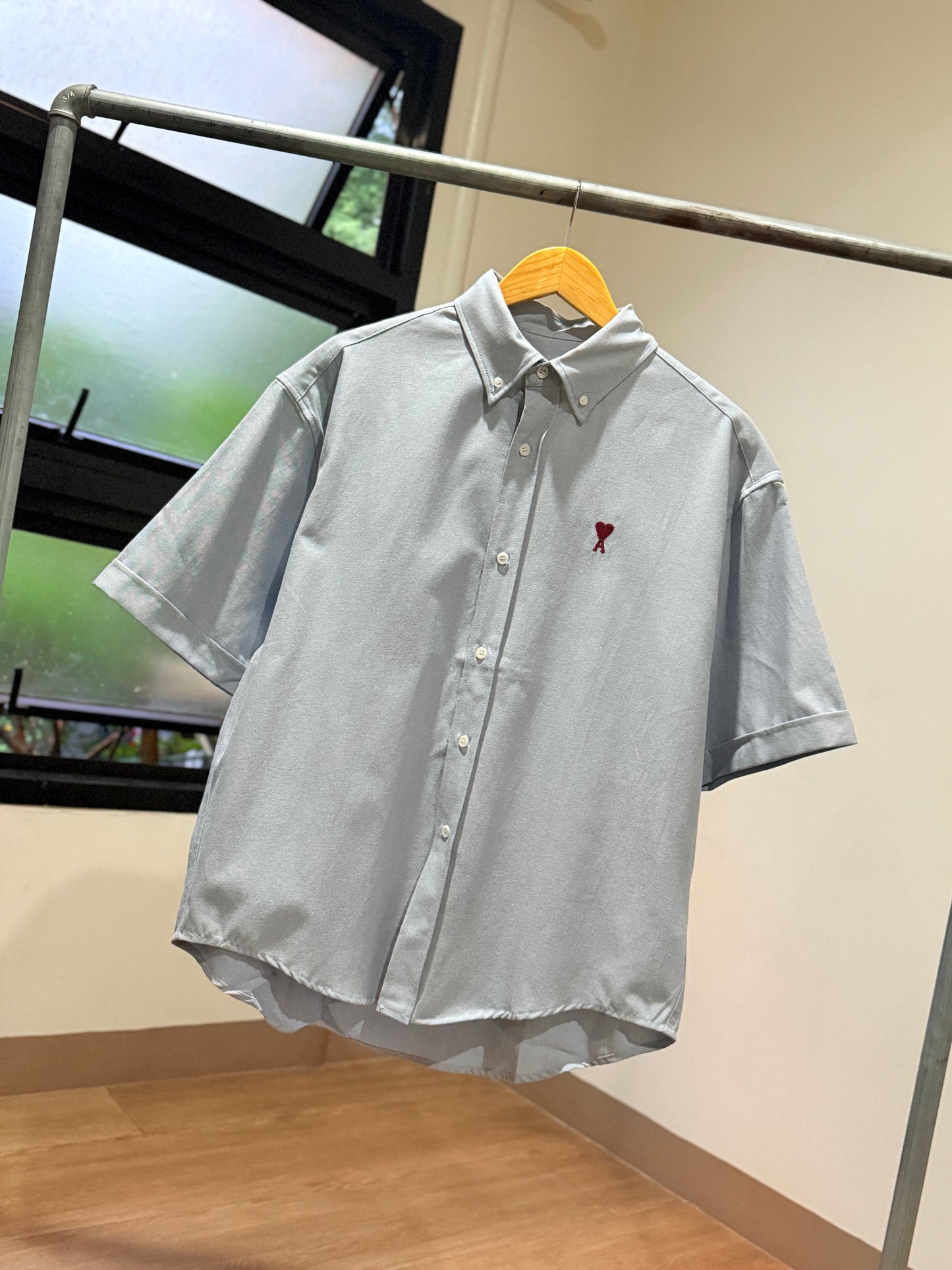 AMI Paris Short Sleeve Shirt (Boxy/Blue Note)