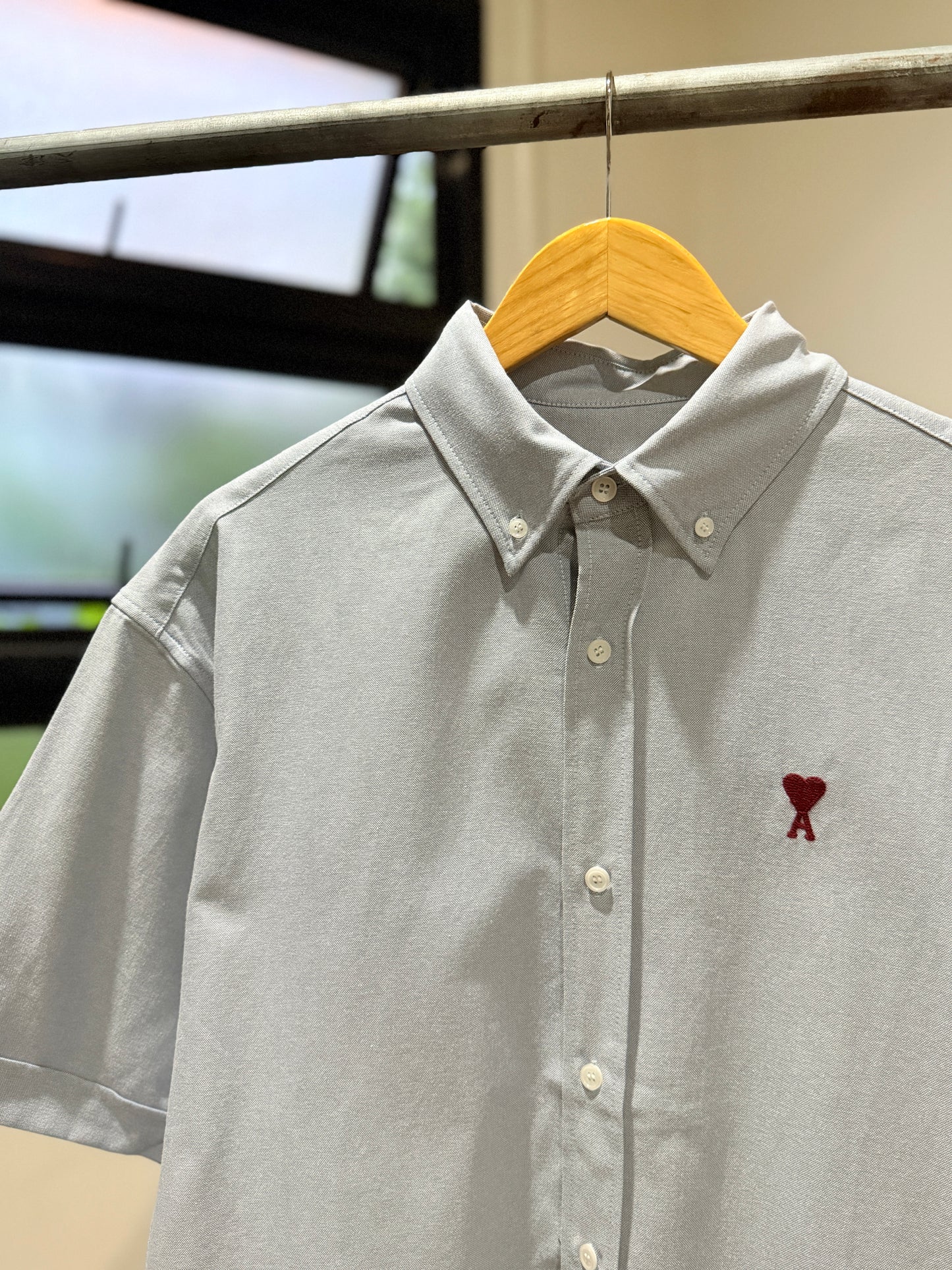AMI Paris Short Sleeve Shirt (Boxy/Blue Note)