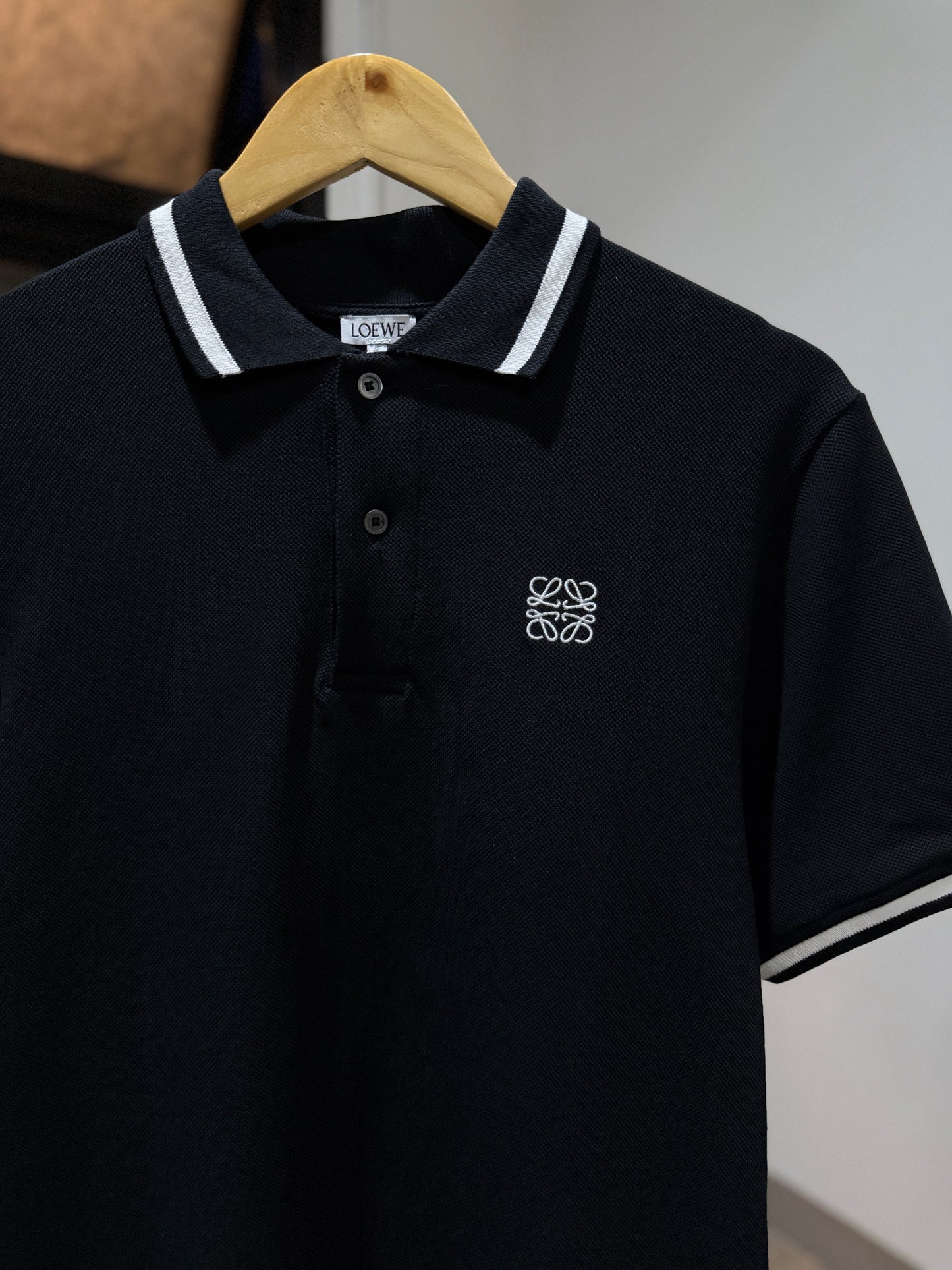 Loewe Anagram Polo Shirt (Black)