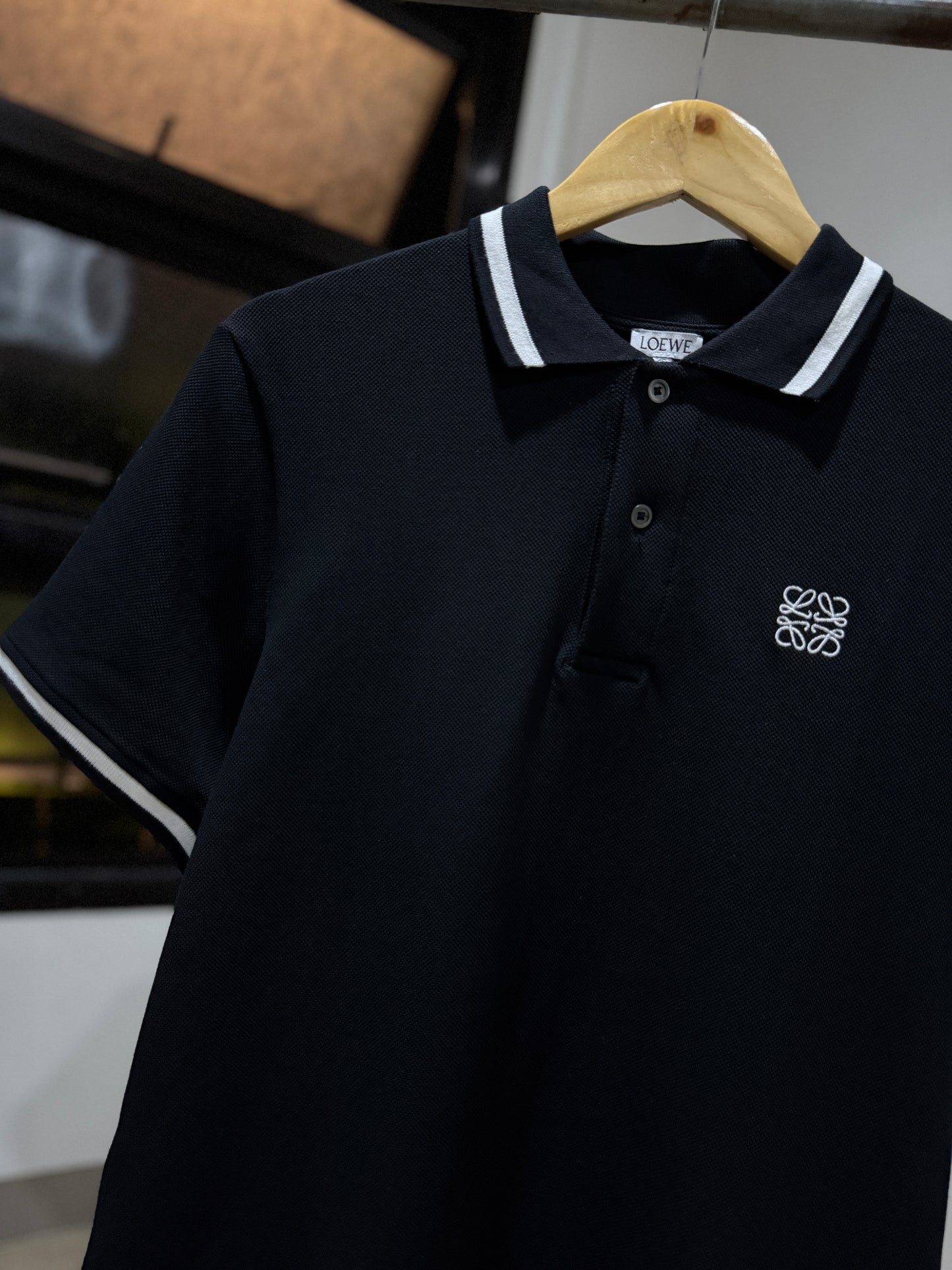 Loewe Anagram Polo Shirt (Black)
