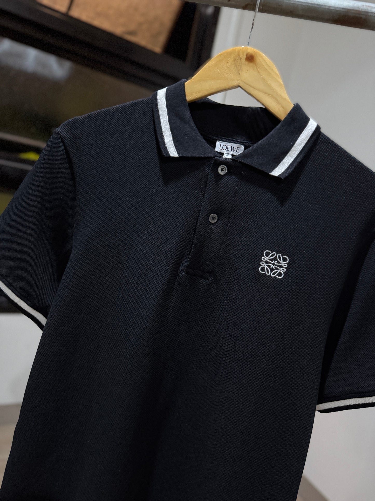 Loewe Anagram Polo Shirt (Black)