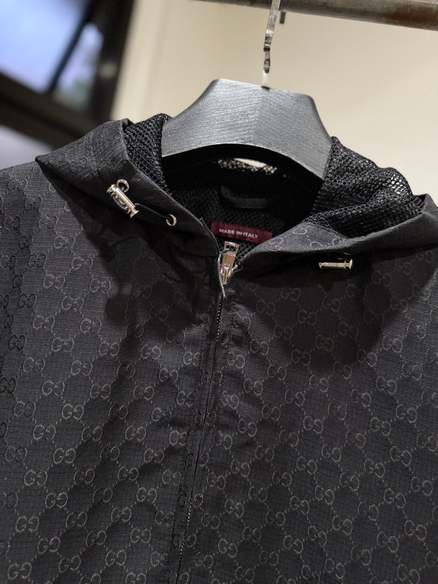 Gucci Zip Monogram Hooded Jacket