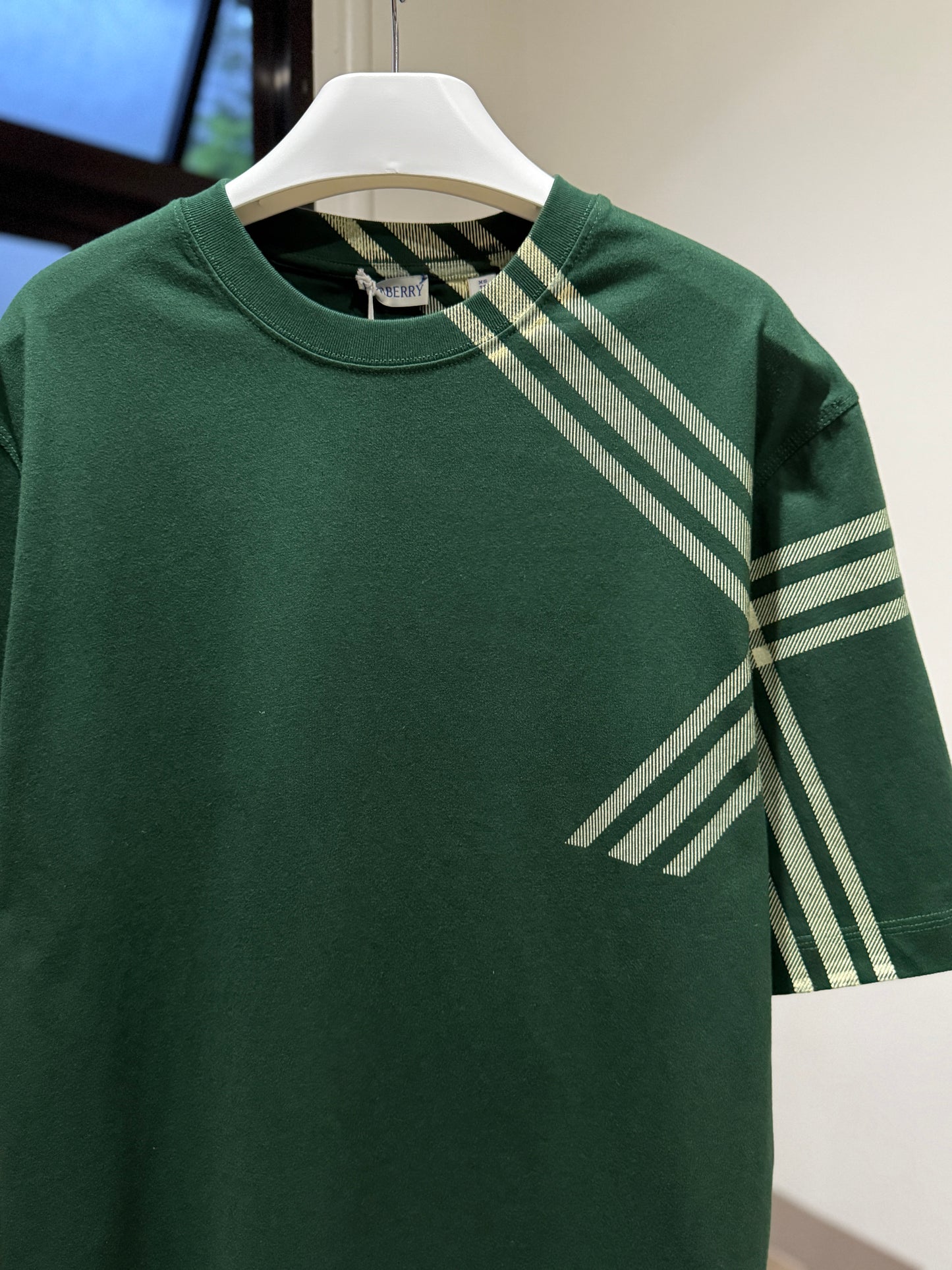 Burberry Check Sleeve Cotton T-Shirt