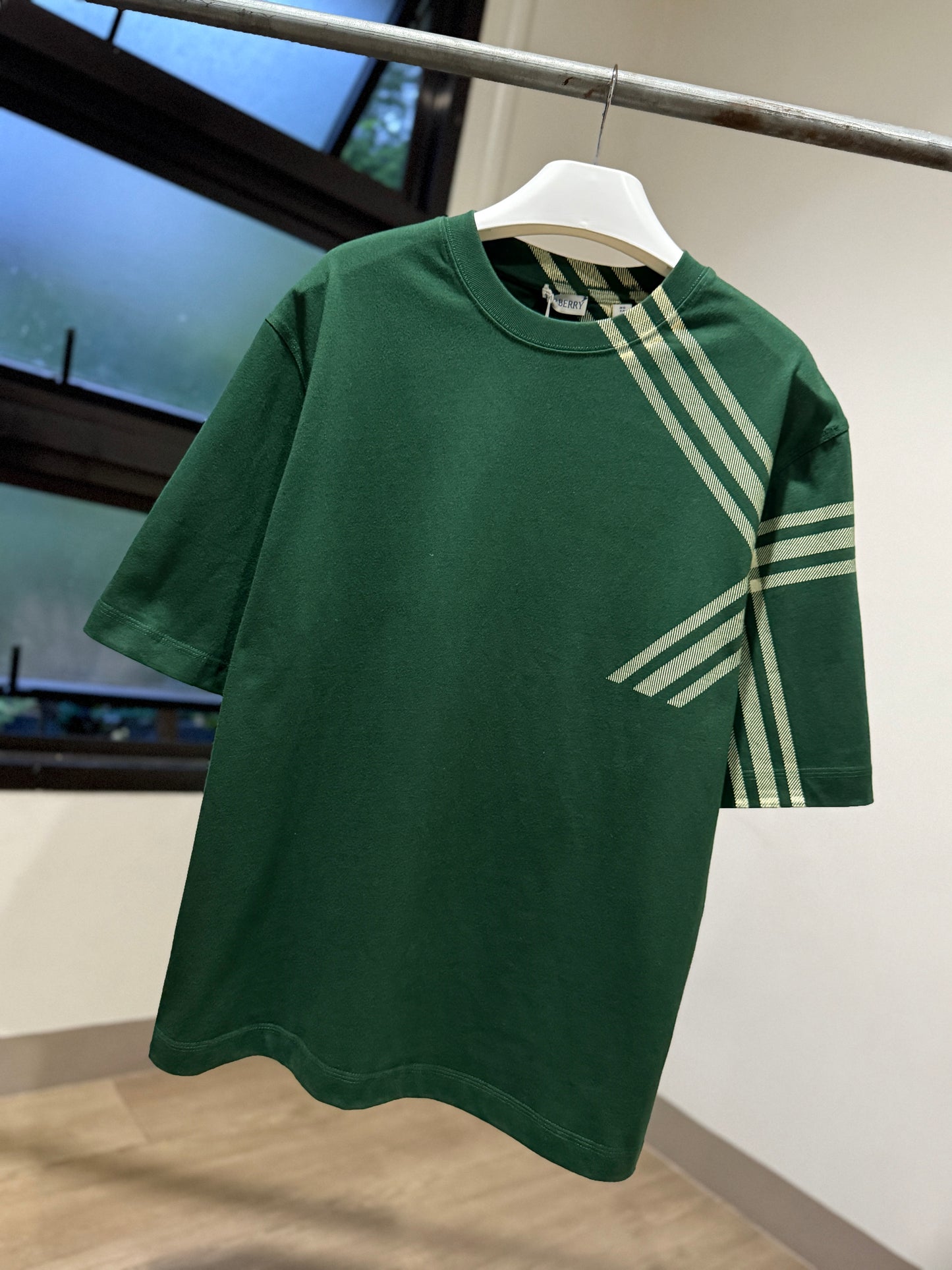 Burberry Check Sleeve Cotton T-Shirt
