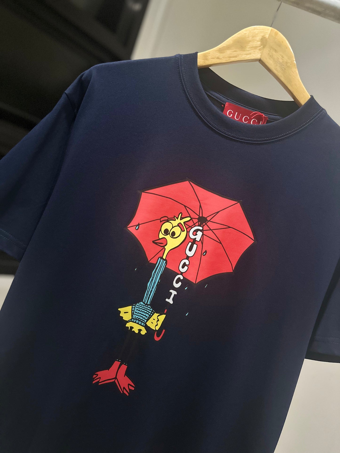 Gucci Printed Cotton T-Shirt (Navy Blue)