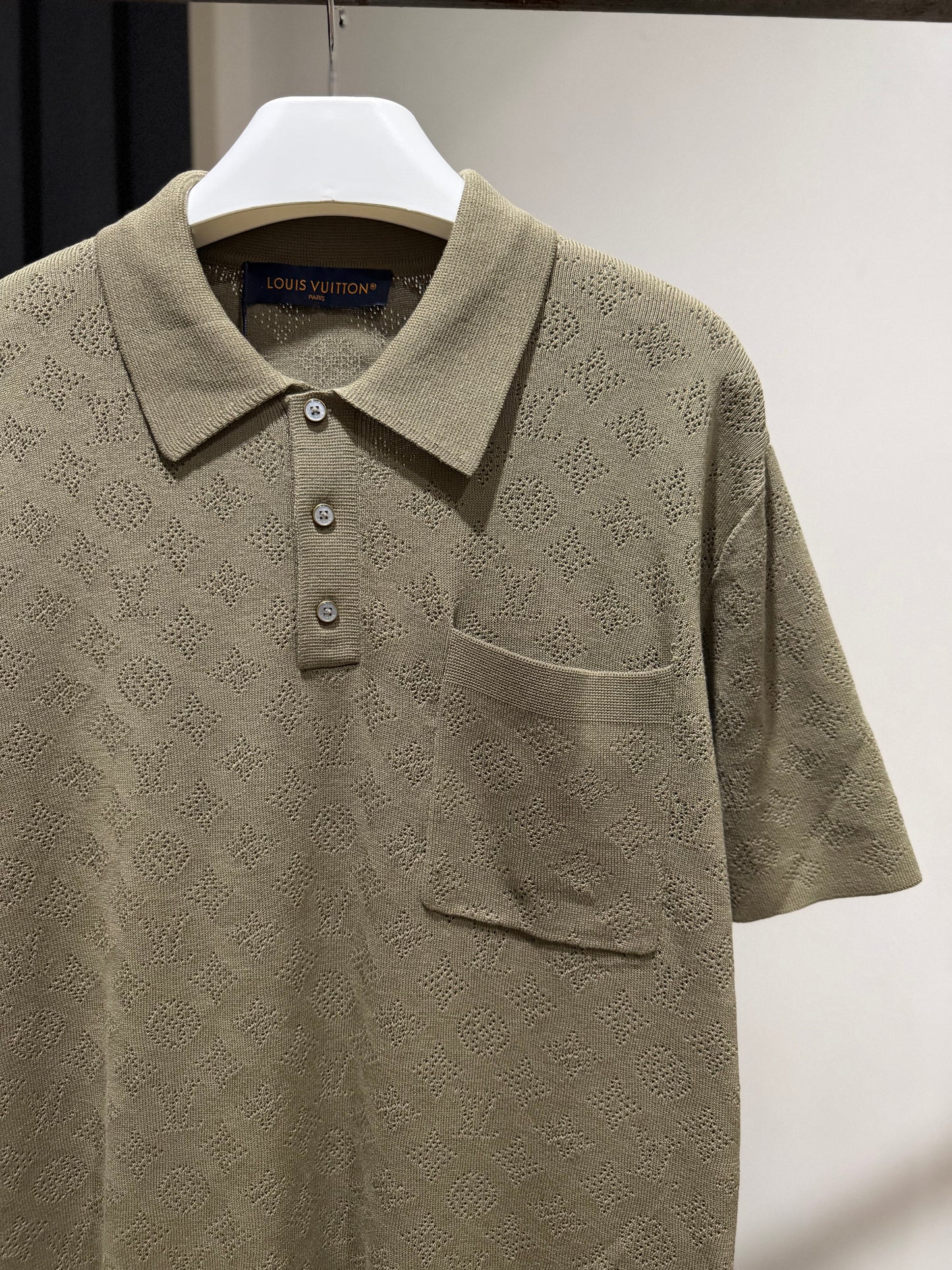 Louis Vuitton Pointelle Polo Shirt (Olive)