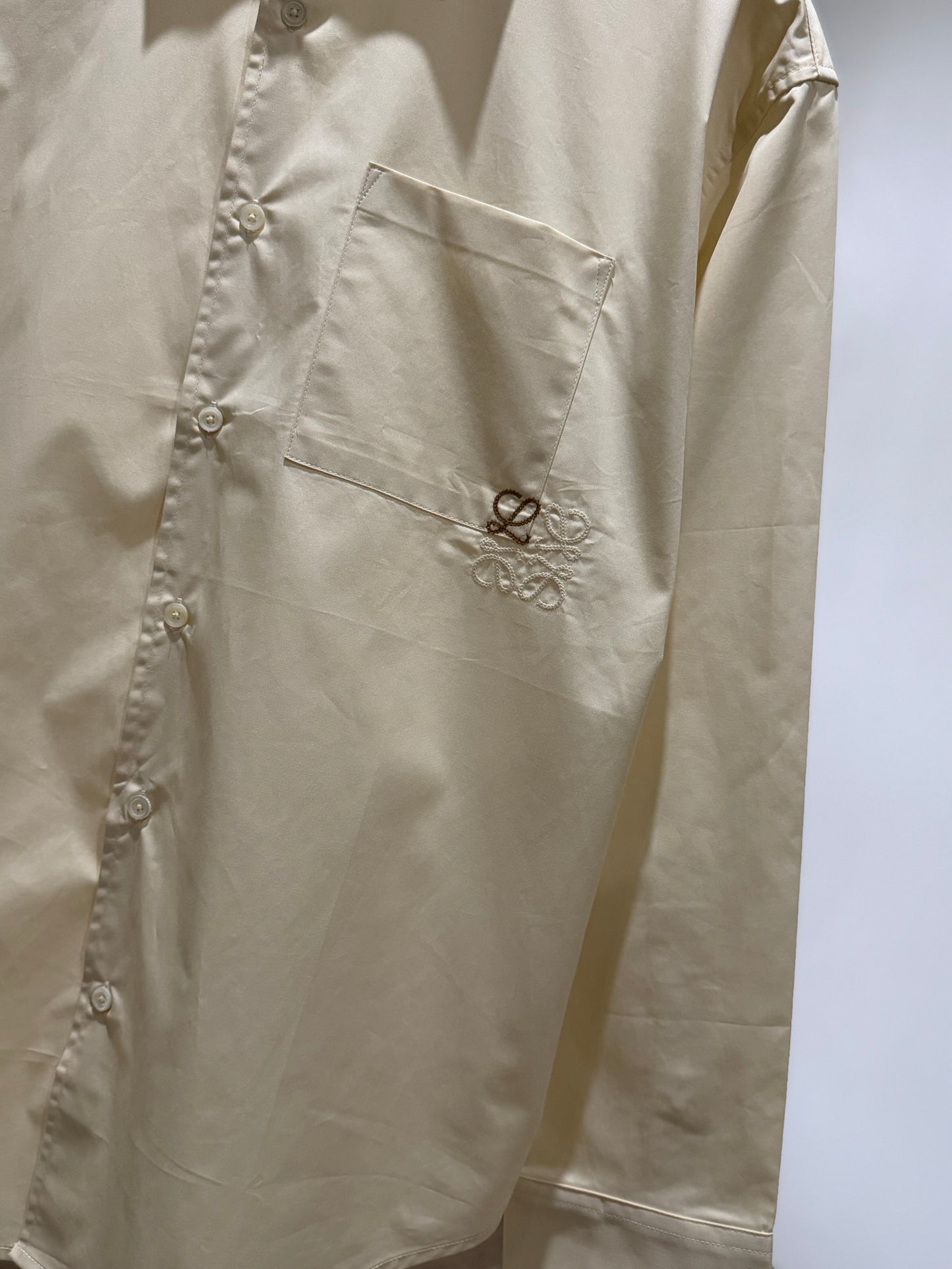 Loewe Anagram Embroidered Shirt (Beige)
