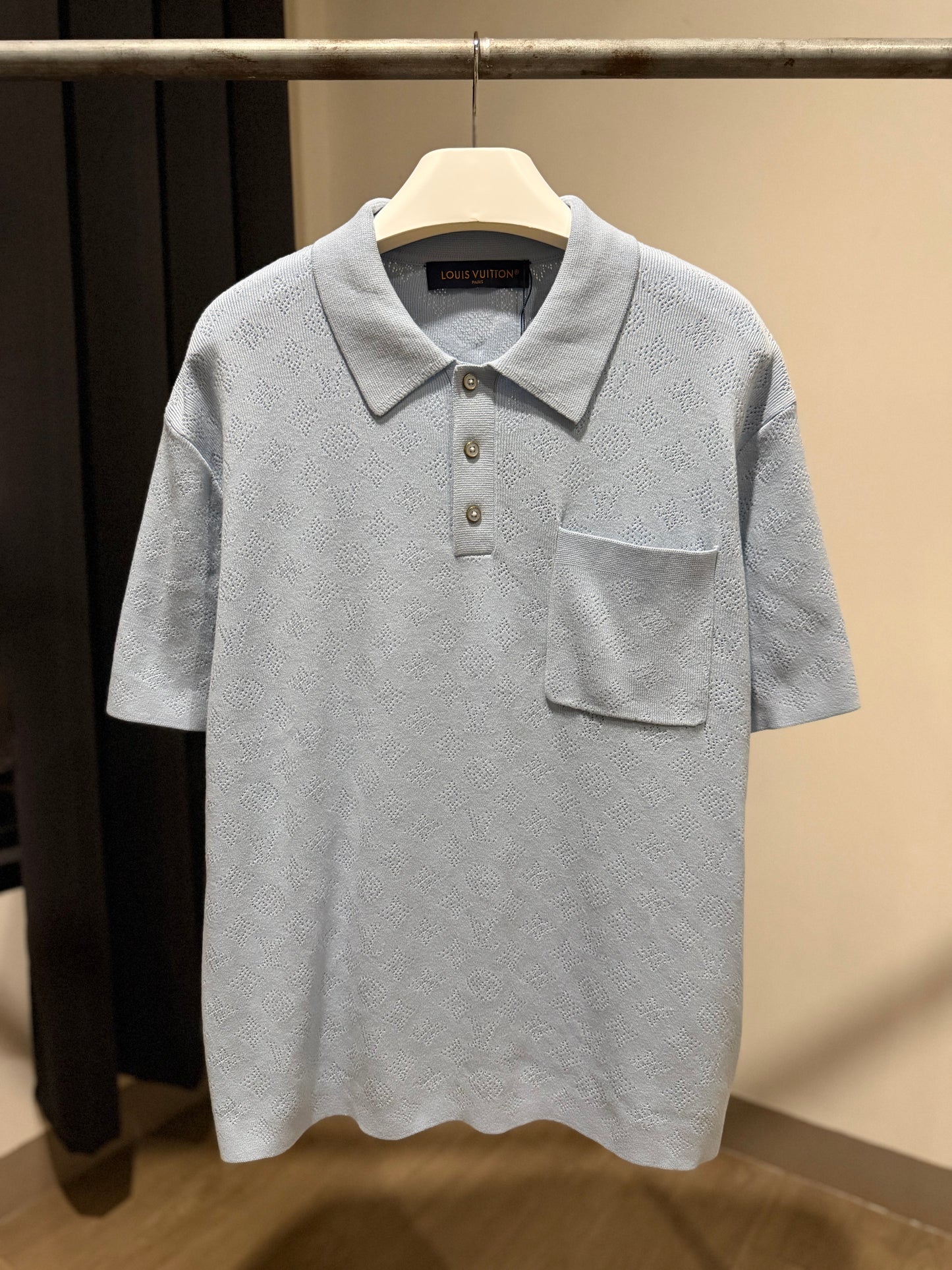 Louis Vuitton Pointelle Polo Shirt (Blue)