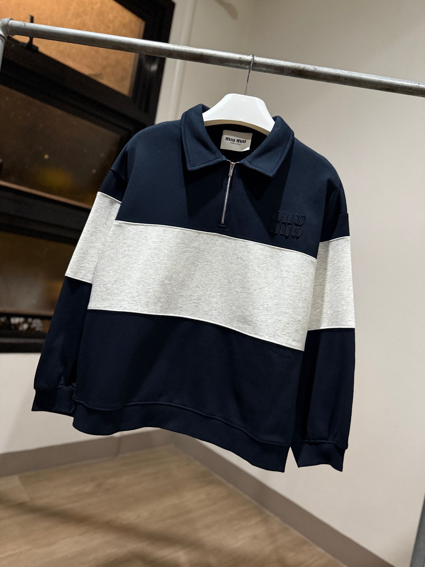 MiuMiu Q-Zip Cotton Sweatshirt