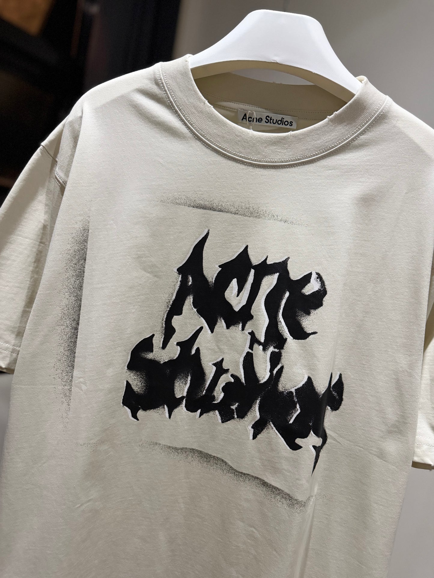 Acne Studios Gothic Logo T-Shirt (Dusty White)