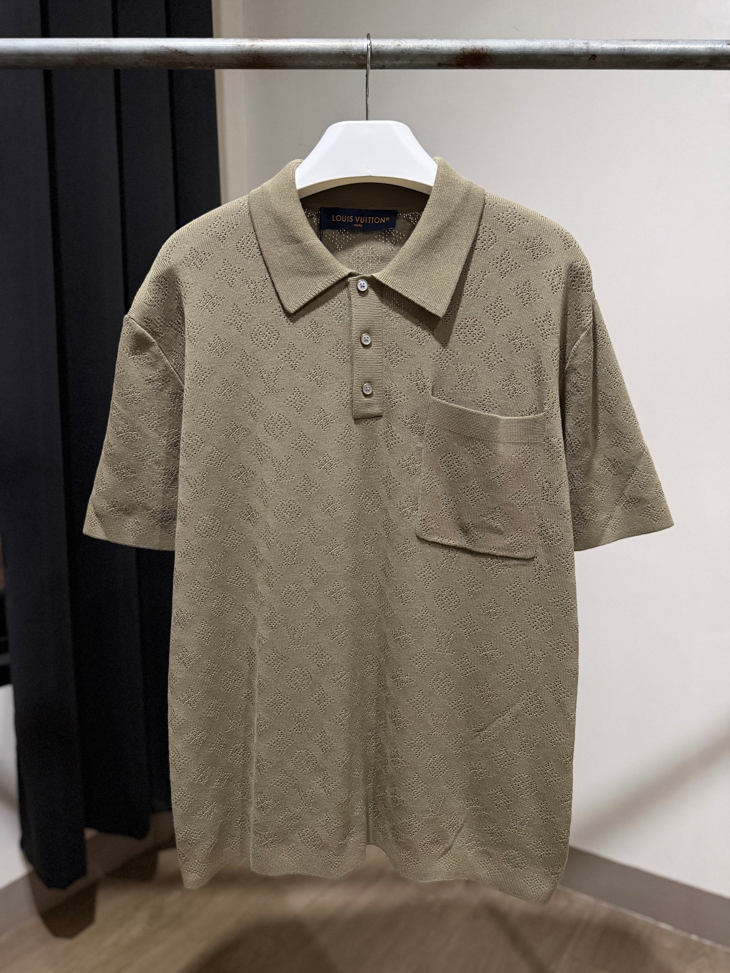 Louis Vuitton Pointelle Polo Shirt (Olive)