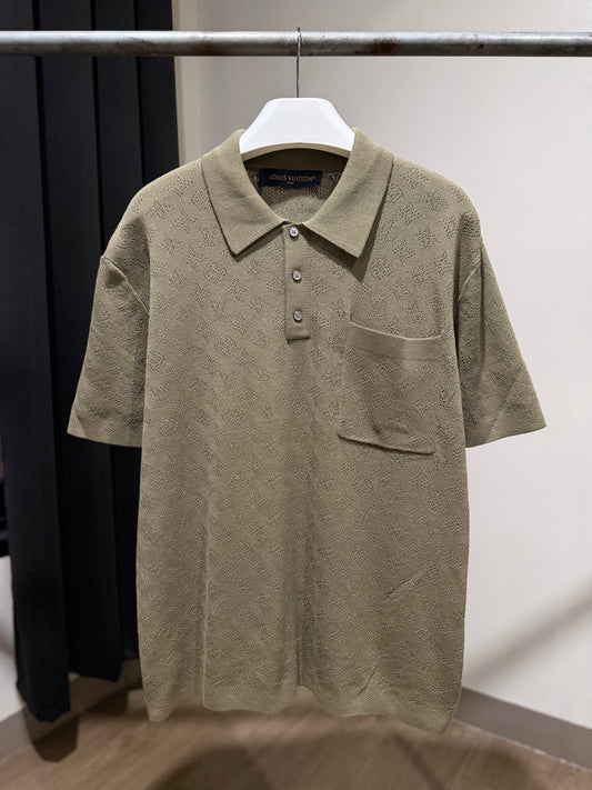 Louis Vuitton Pointelle Polo Shirt (Olive)