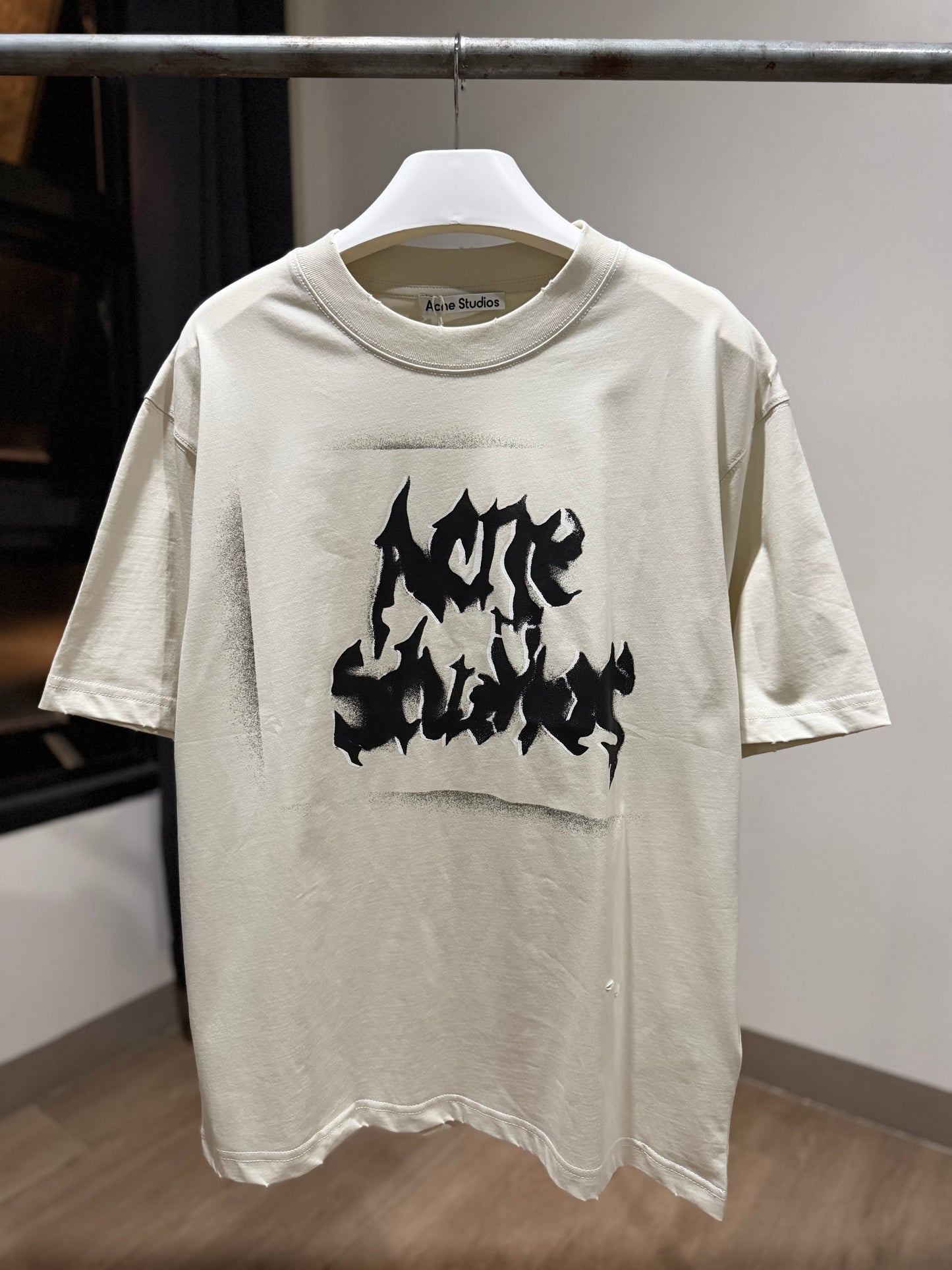 Acne Studios Gothic Logo T-Shirt (Dusty White)
