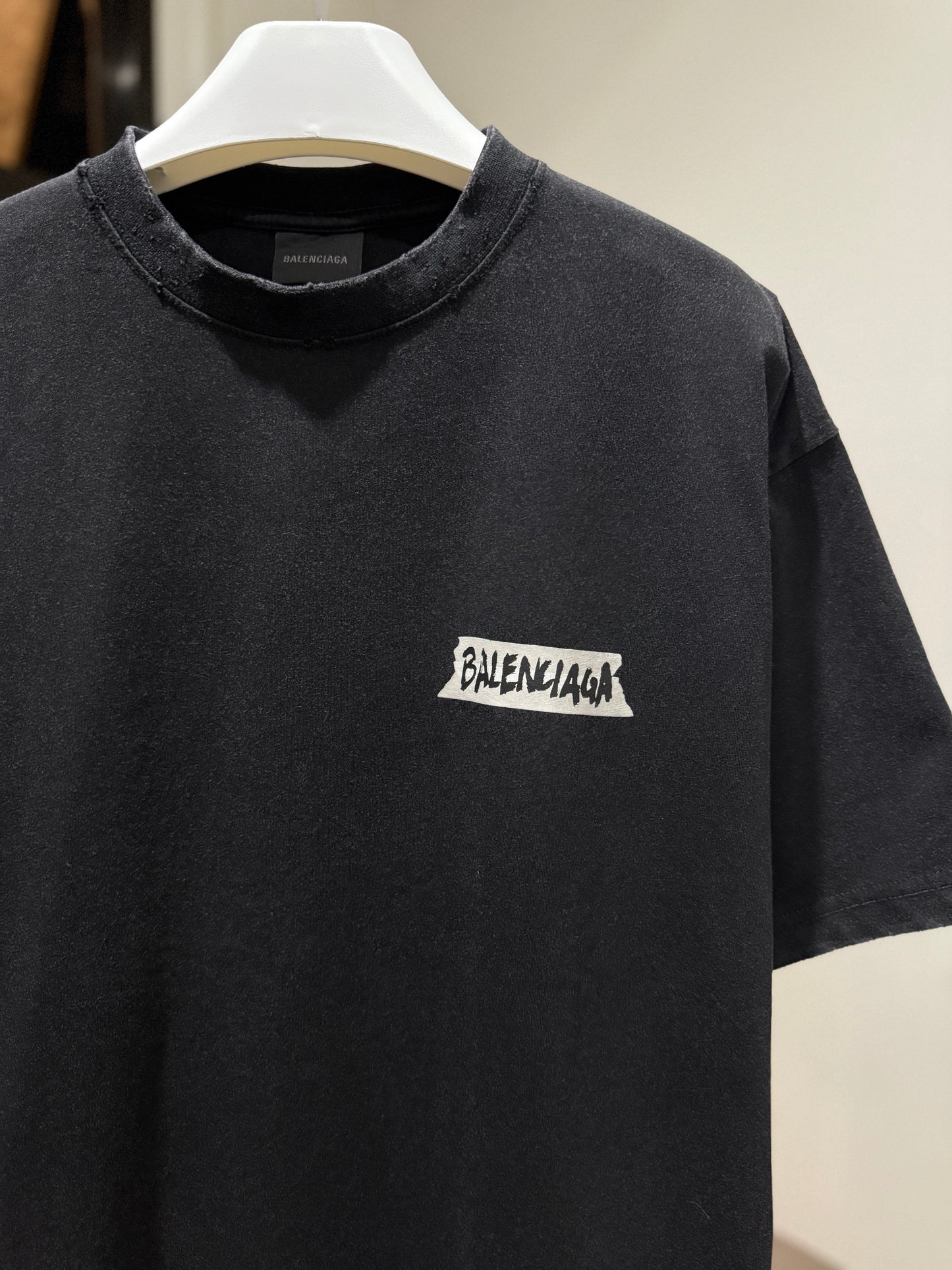 Balenciaga Masking Tape T-Shirt (Faded Black)