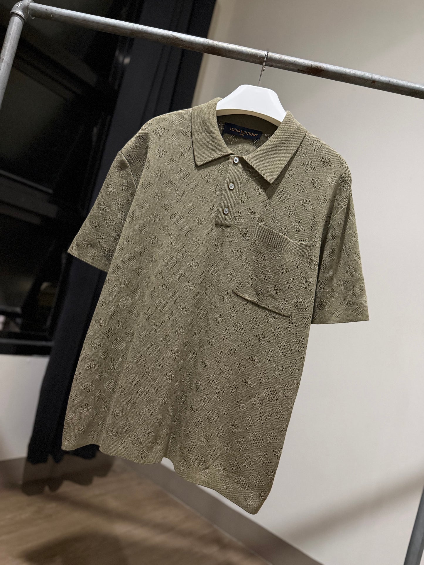 Louis Vuitton Pointelle Polo Shirt (Olive)