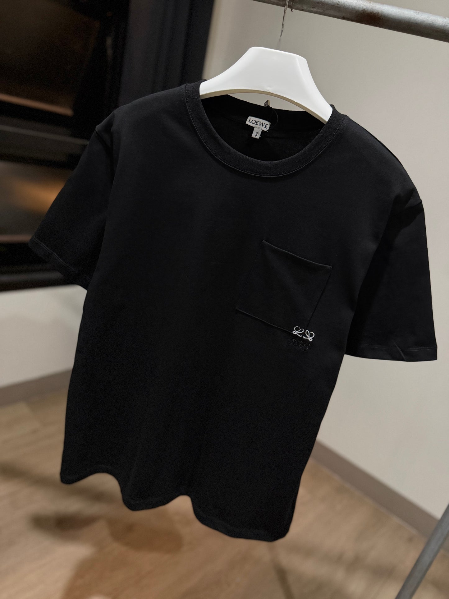 Loewe Anagram Pocket Cotton T-Shirt (Black)