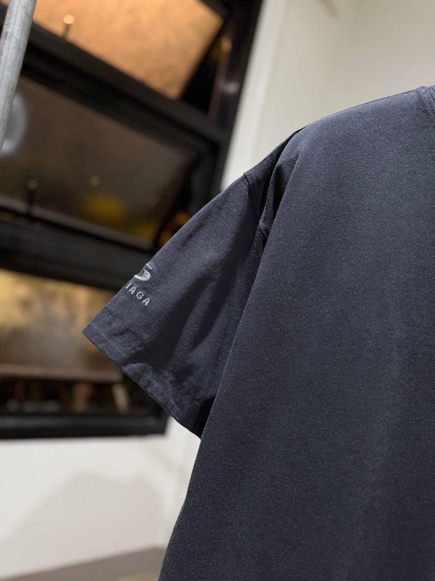 Balenciaga Back Reversible OS T-Shirt (Grey/Faded Black)