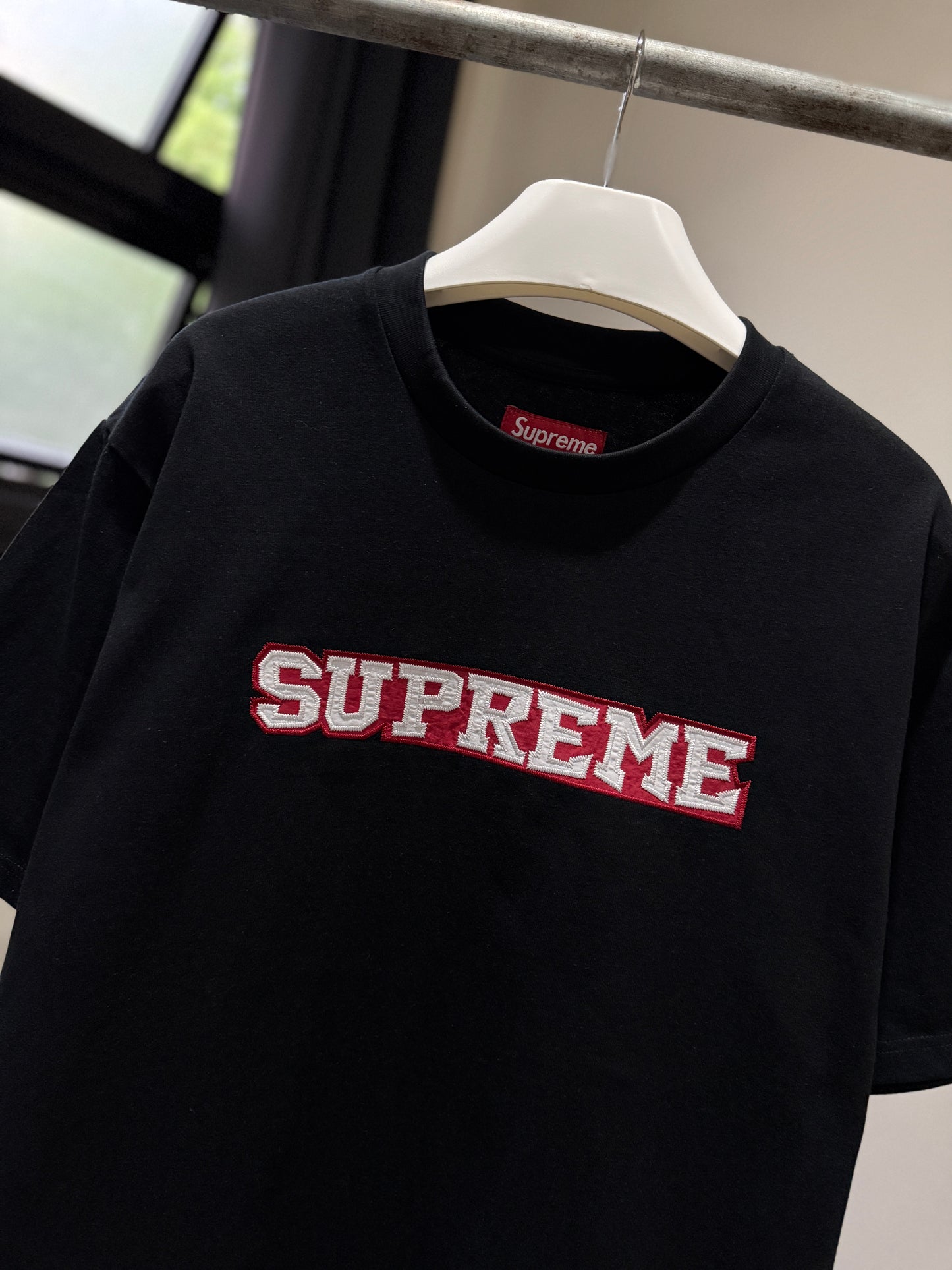 Supreme Satin Applique Tee (Black)