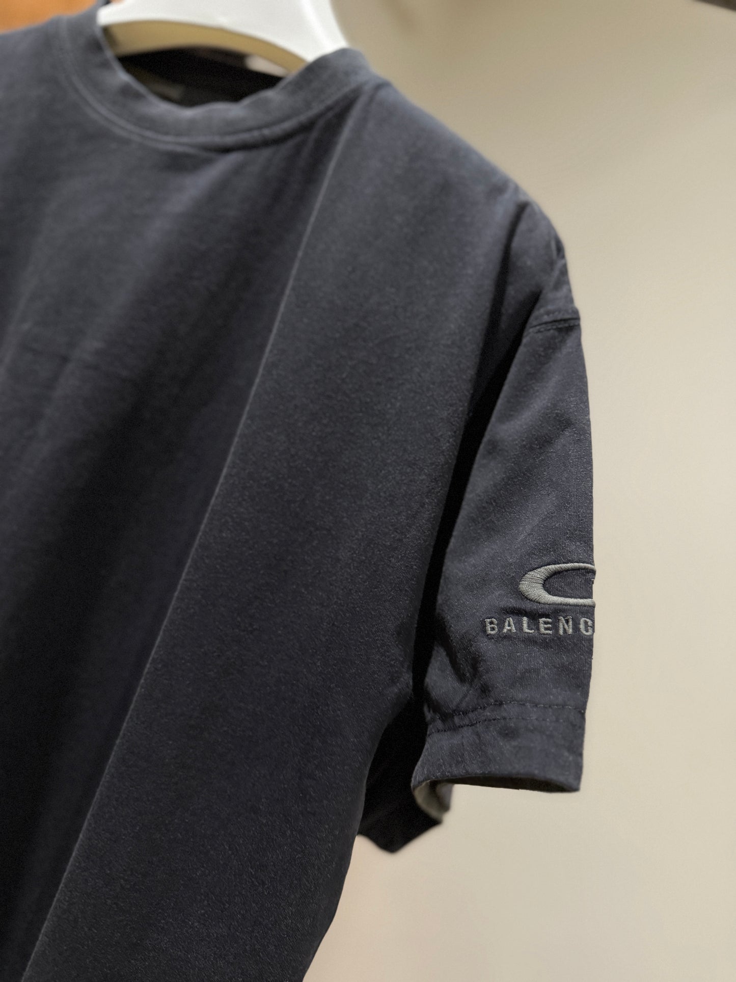 Balenciaga Back Reversible OS T-Shirt (Grey/Faded Black)