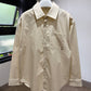 Loewe Anagram Embroidered Shirt (Beige)