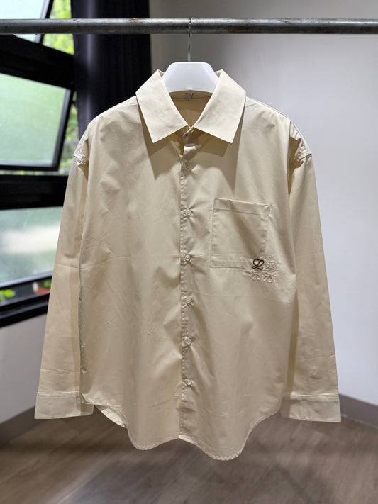 Loewe Anagram Embroidered Shirt (Beige)