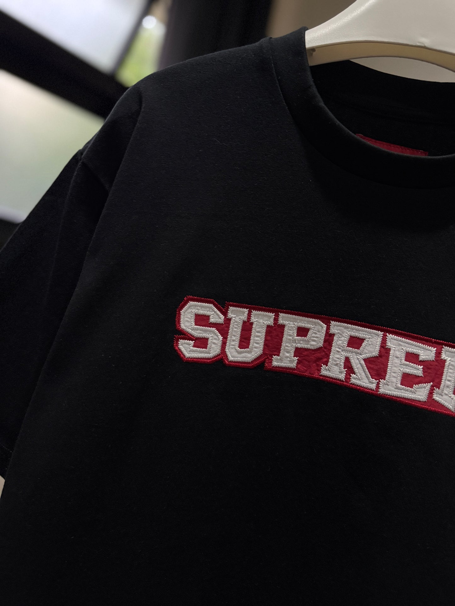 Supreme Satin Applique Tee (Black)