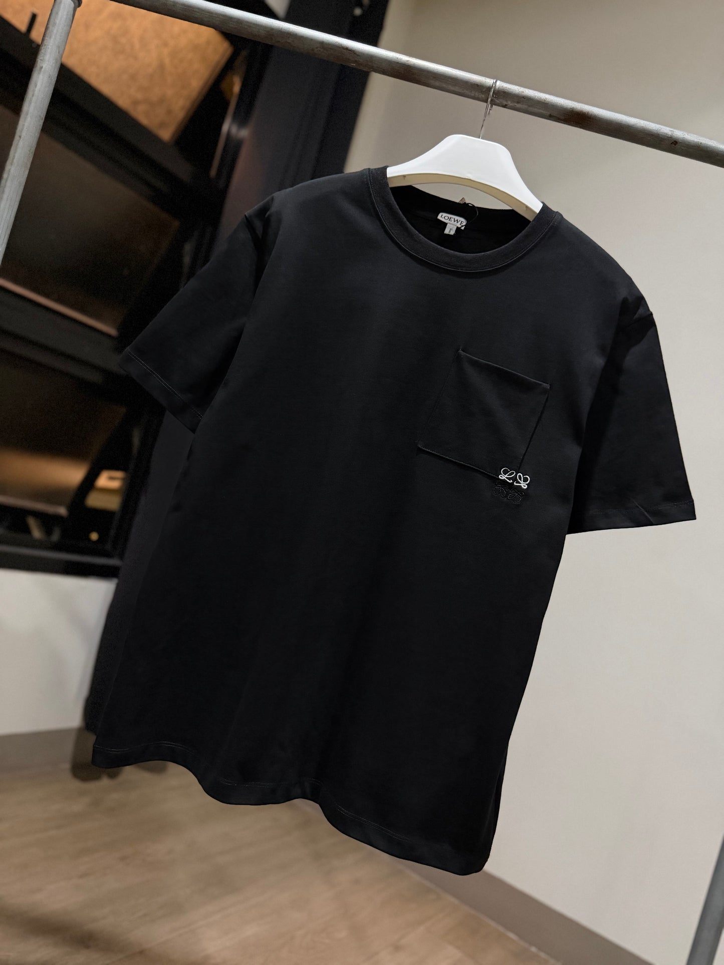 Loewe Anagram Pocket Cotton T-Shirt (Black)