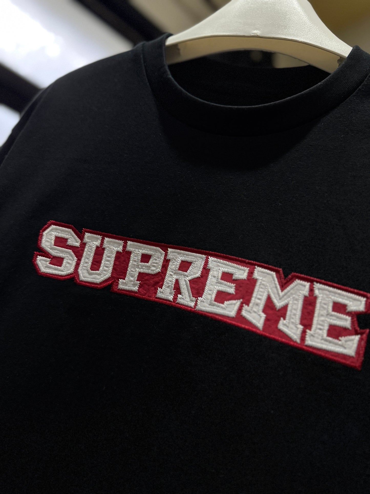 Supreme Satin Applique Tee (Black)