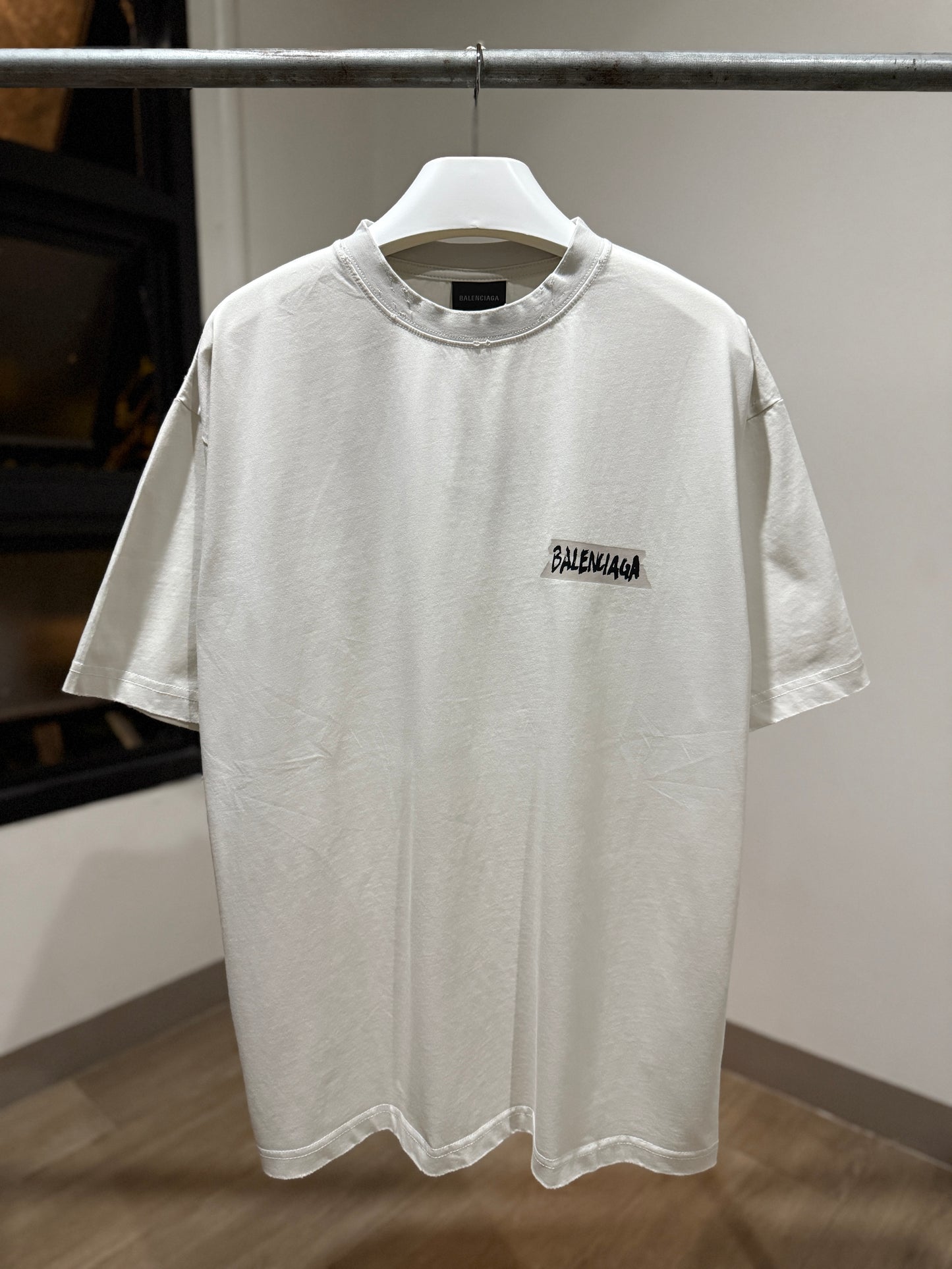 Balenciaga Masking Tape T-Shirt (Dirty White)