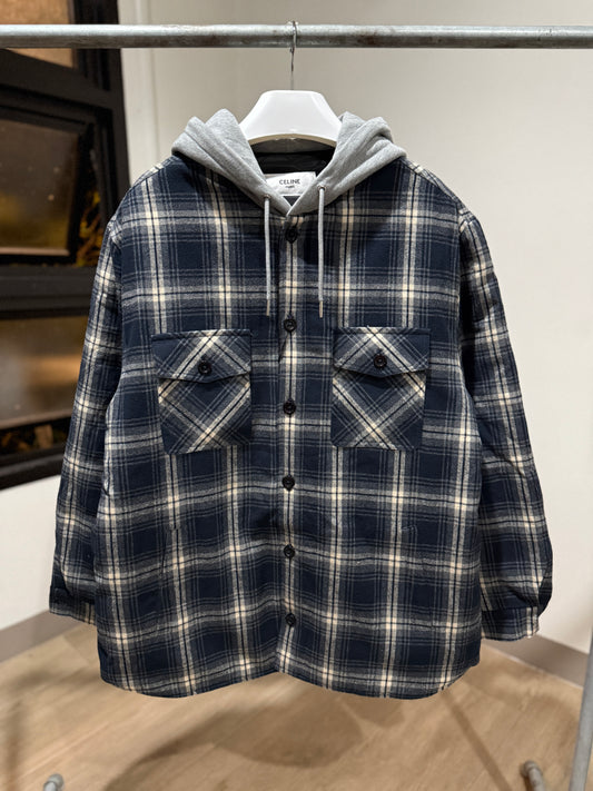 Celine Hooded Checkered Overshirt