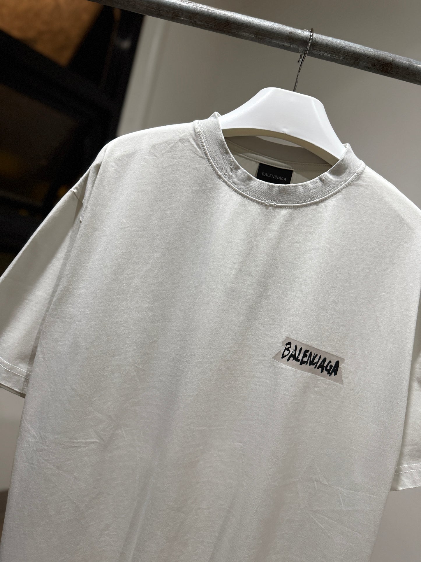 Balenciaga Masking Tape T-Shirt (Dirty White)