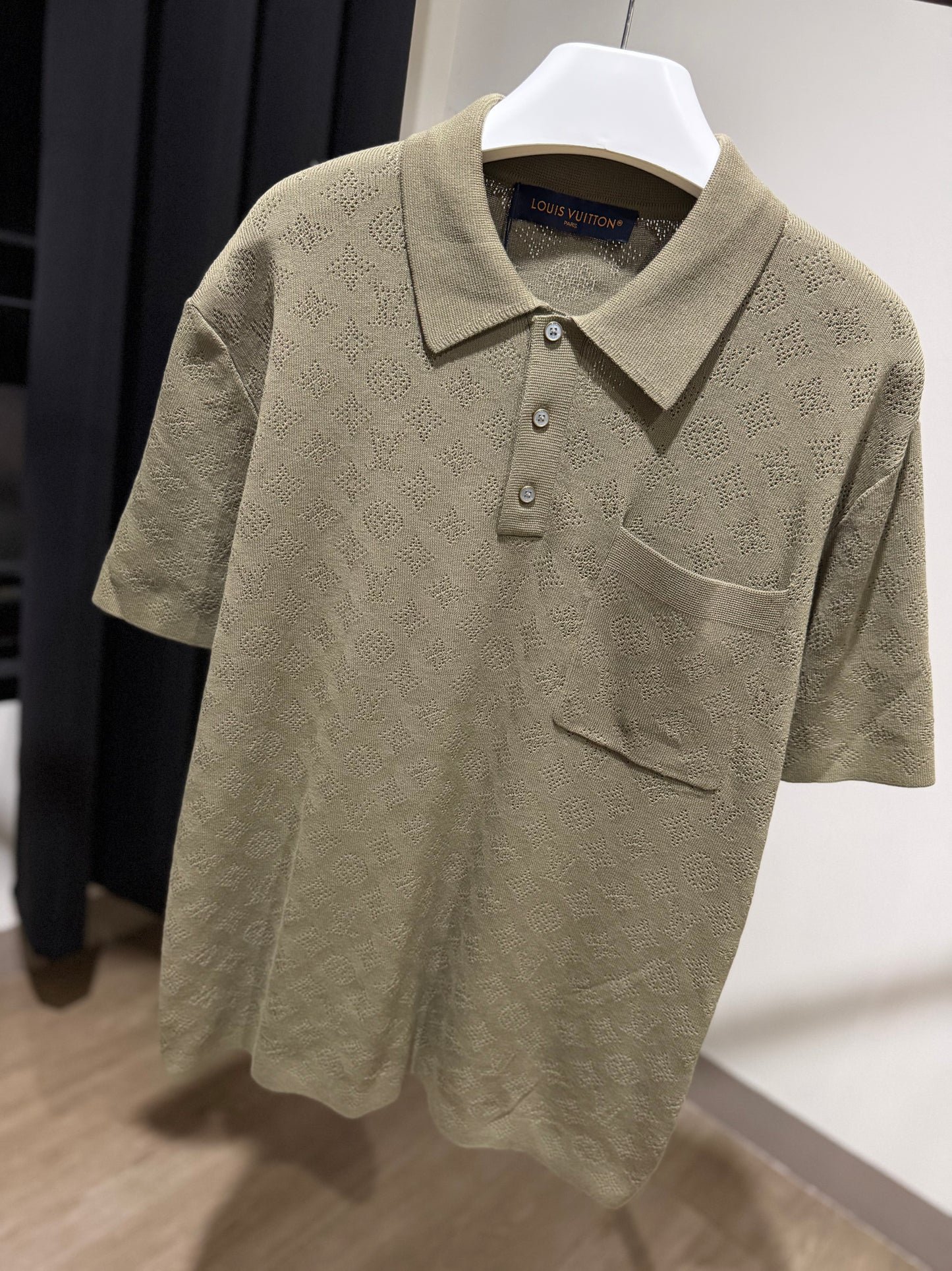 Louis Vuitton Pointelle Polo Shirt (Olive)