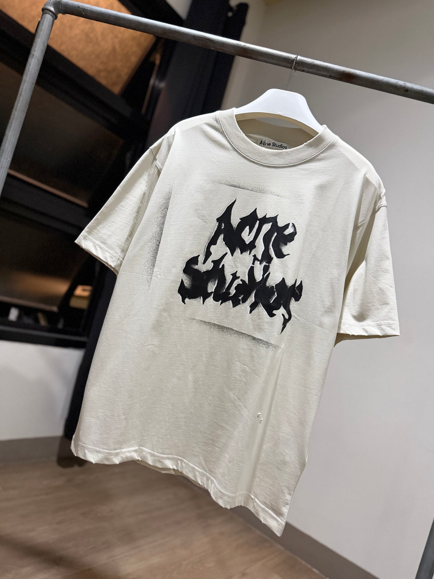 Acne Studios Gothic Logo T-Shirt (Dusty White)