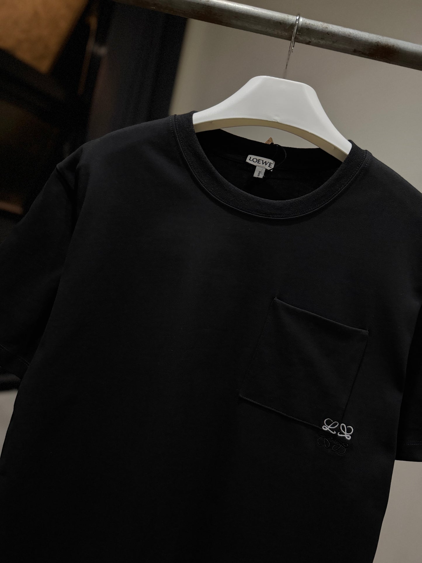 Loewe Anagram Pocket Cotton T-Shirt (Black)