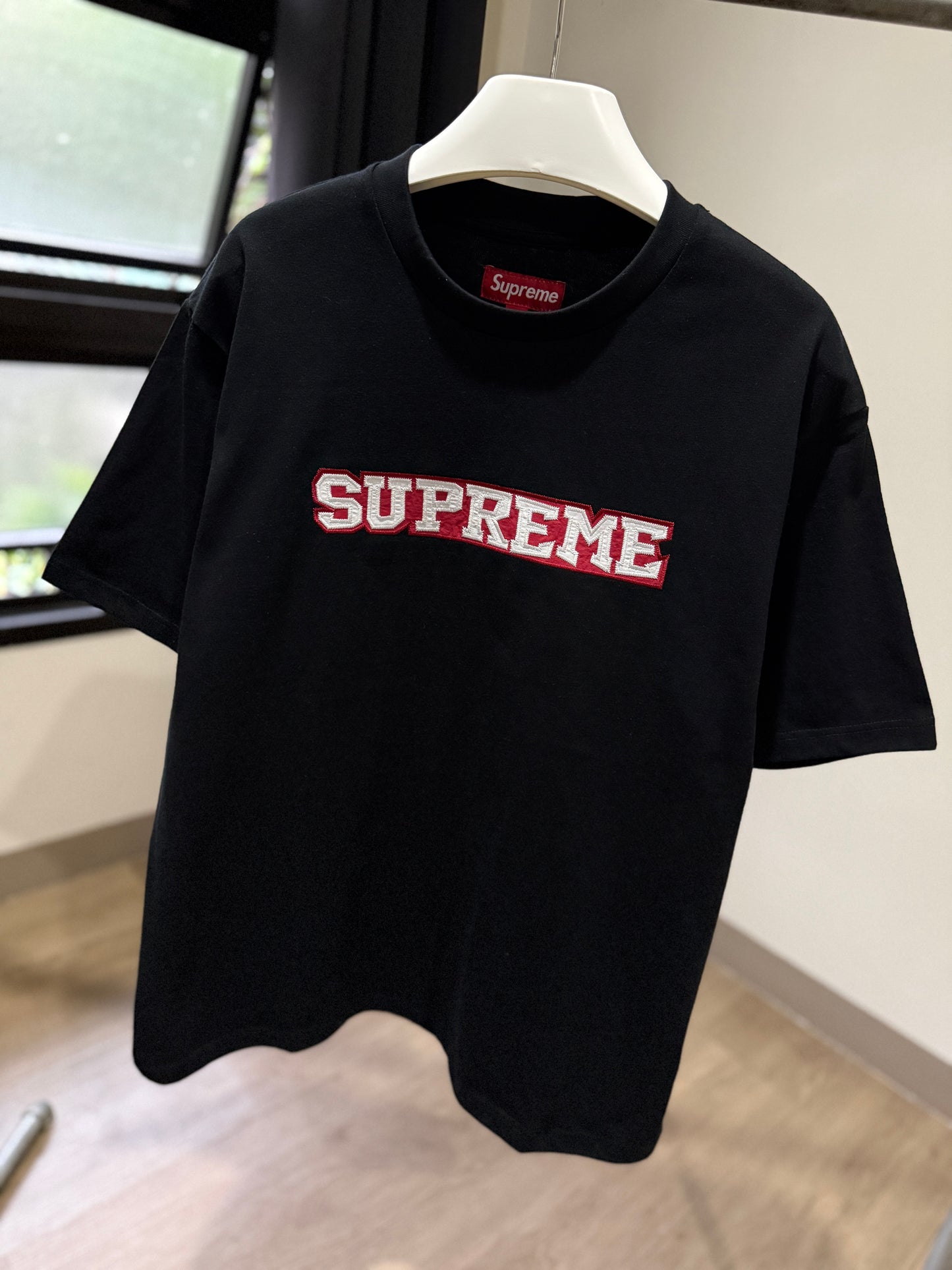 Supreme Satin Applique Tee (Black)