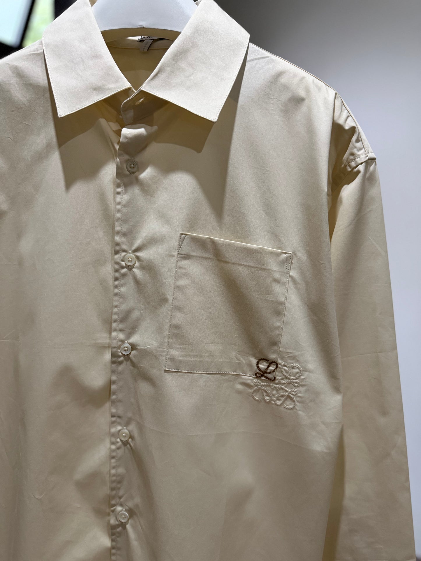 Loewe Anagram Embroidered Shirt (Beige)