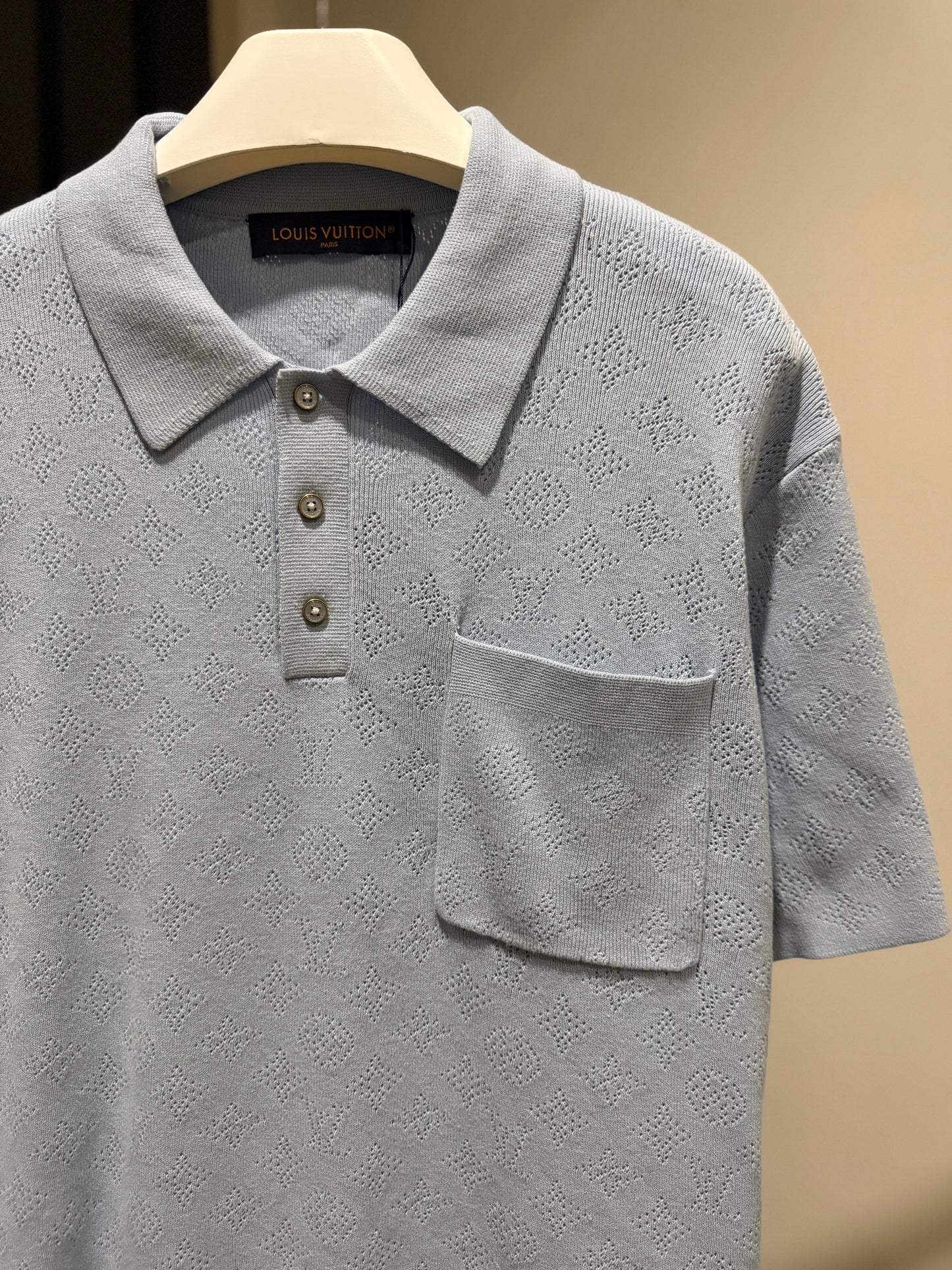 Louis Vuitton Pointelle Polo Shirt (Blue)