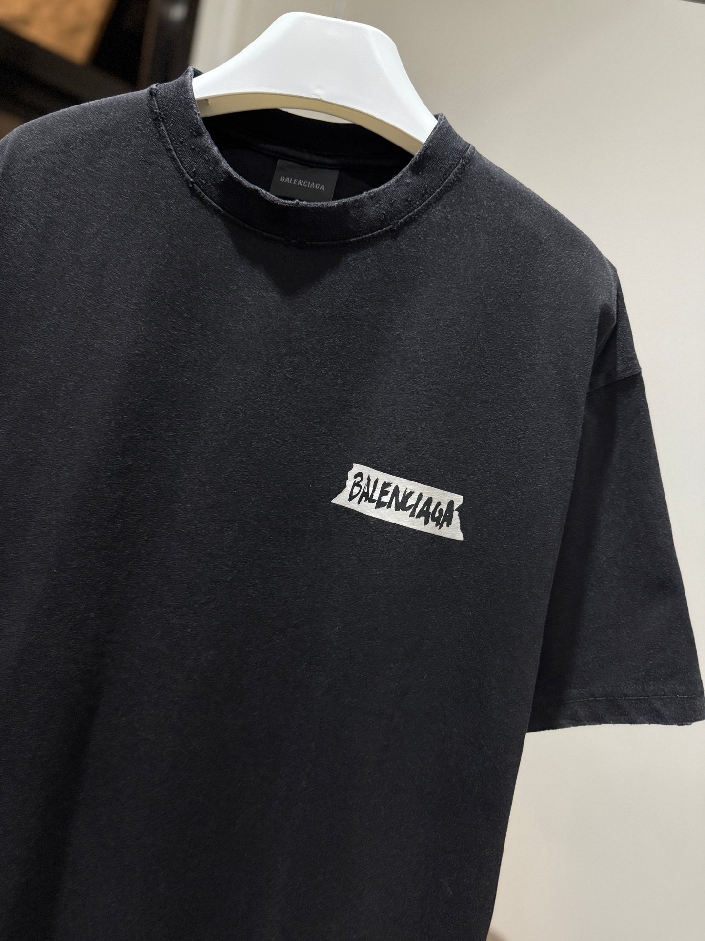 Balenciaga Masking Tape T-Shirt (Faded Black)