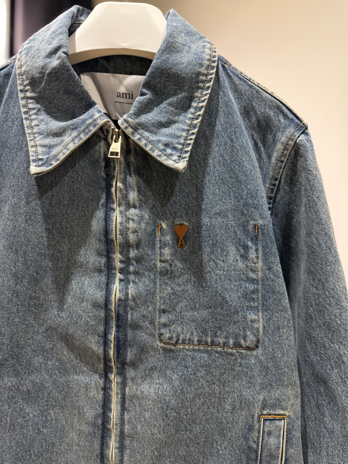 AMI de Coeur Zipped Denim Jacket