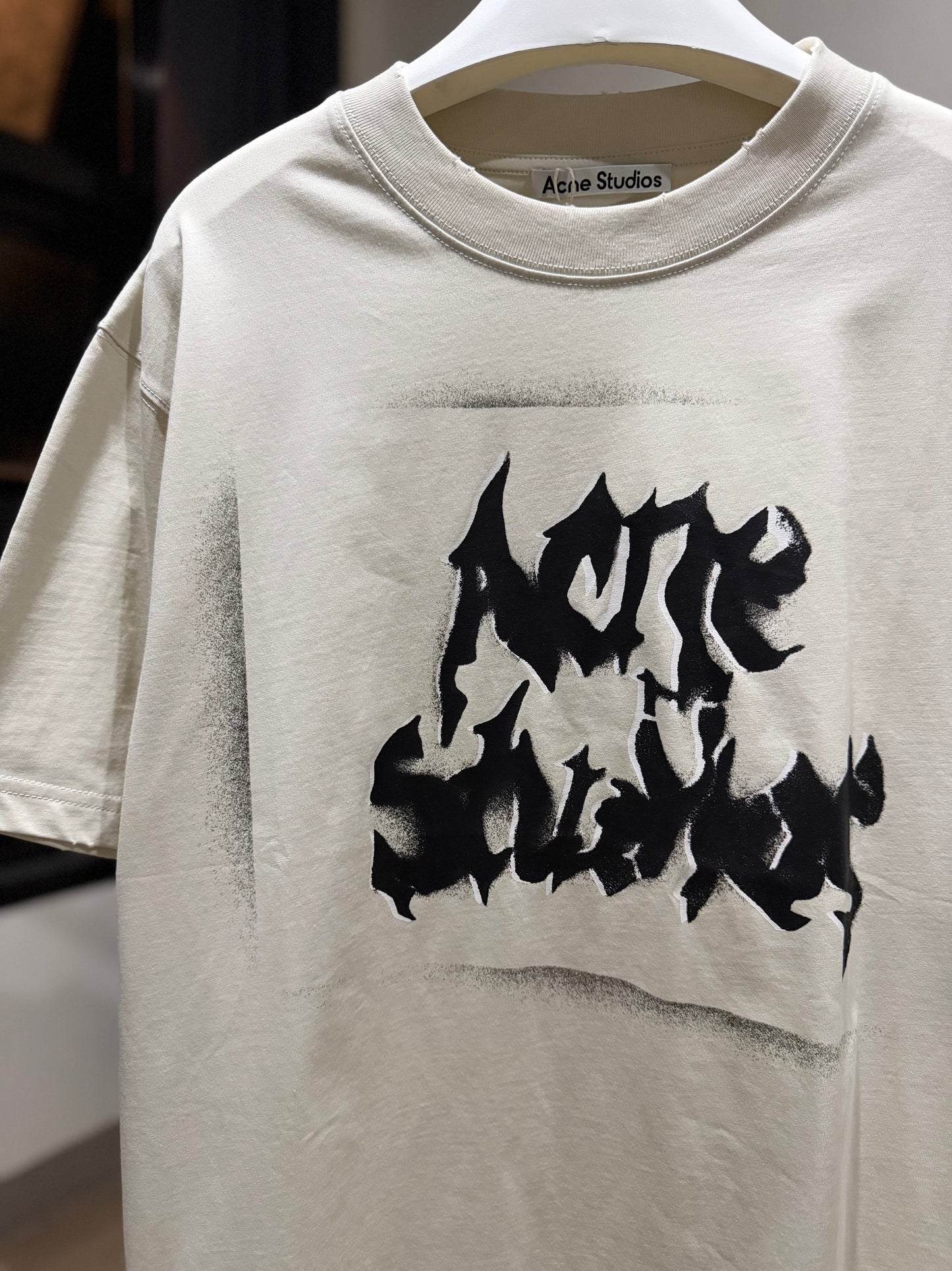 Acne Studios Gothic Logo T-Shirt (Dusty White)