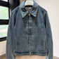 AMI de Coeur Zipped Denim Jacket