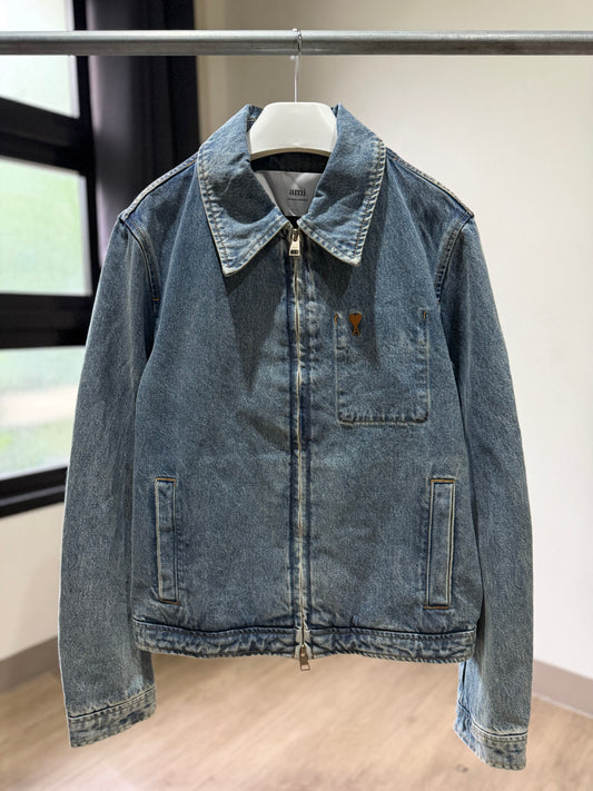 AMI de Coeur Zipped Denim Jacket