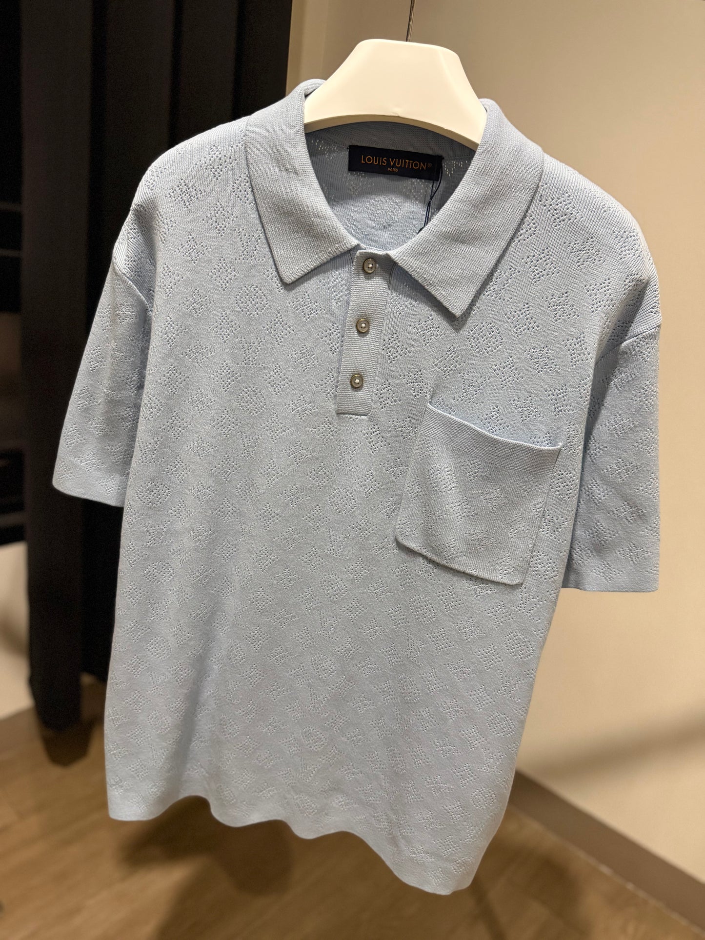Louis Vuitton Pointelle Polo Shirt (Blue)